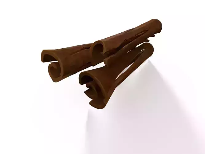 Cinnamon sticks and powder 3D model