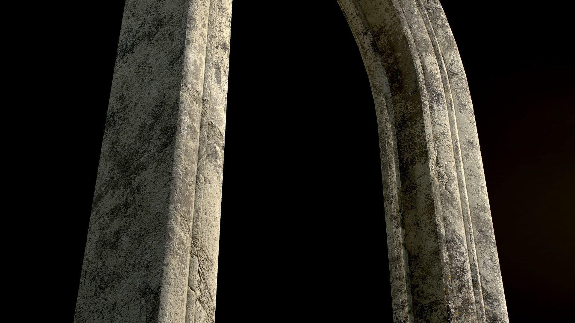 Old Single Stone Arch For The Medieval Door Low-poly 3D model_2