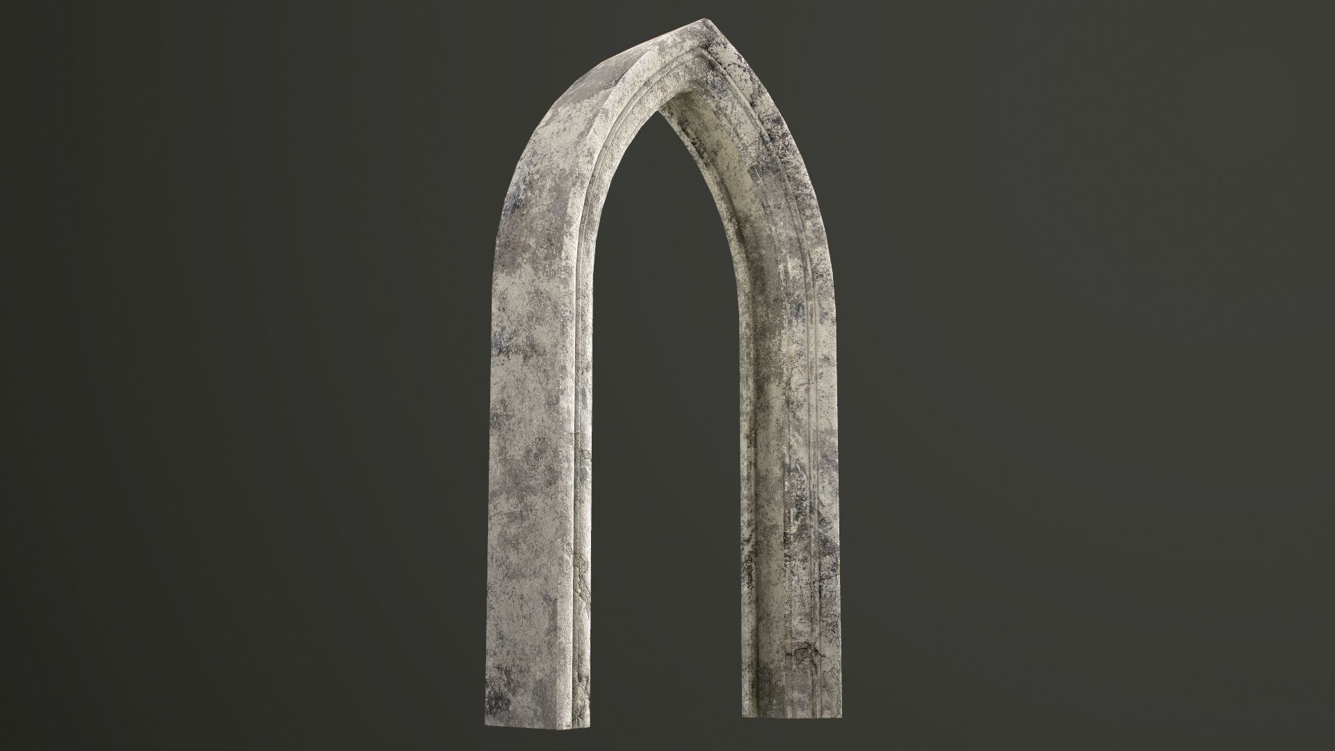 Old Single Stone Arch For The Medieval Door Low-poly 3D model_18