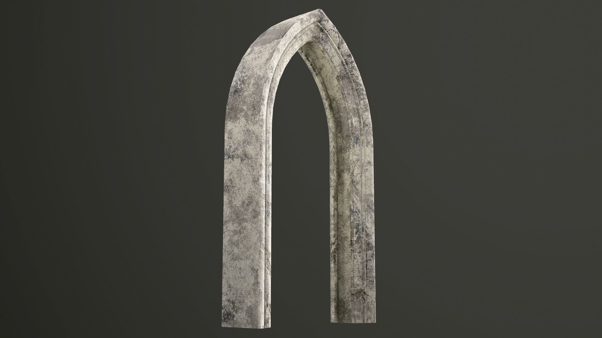 Old Single Stone Arch For The Medieval Door Low-poly 3D model_27