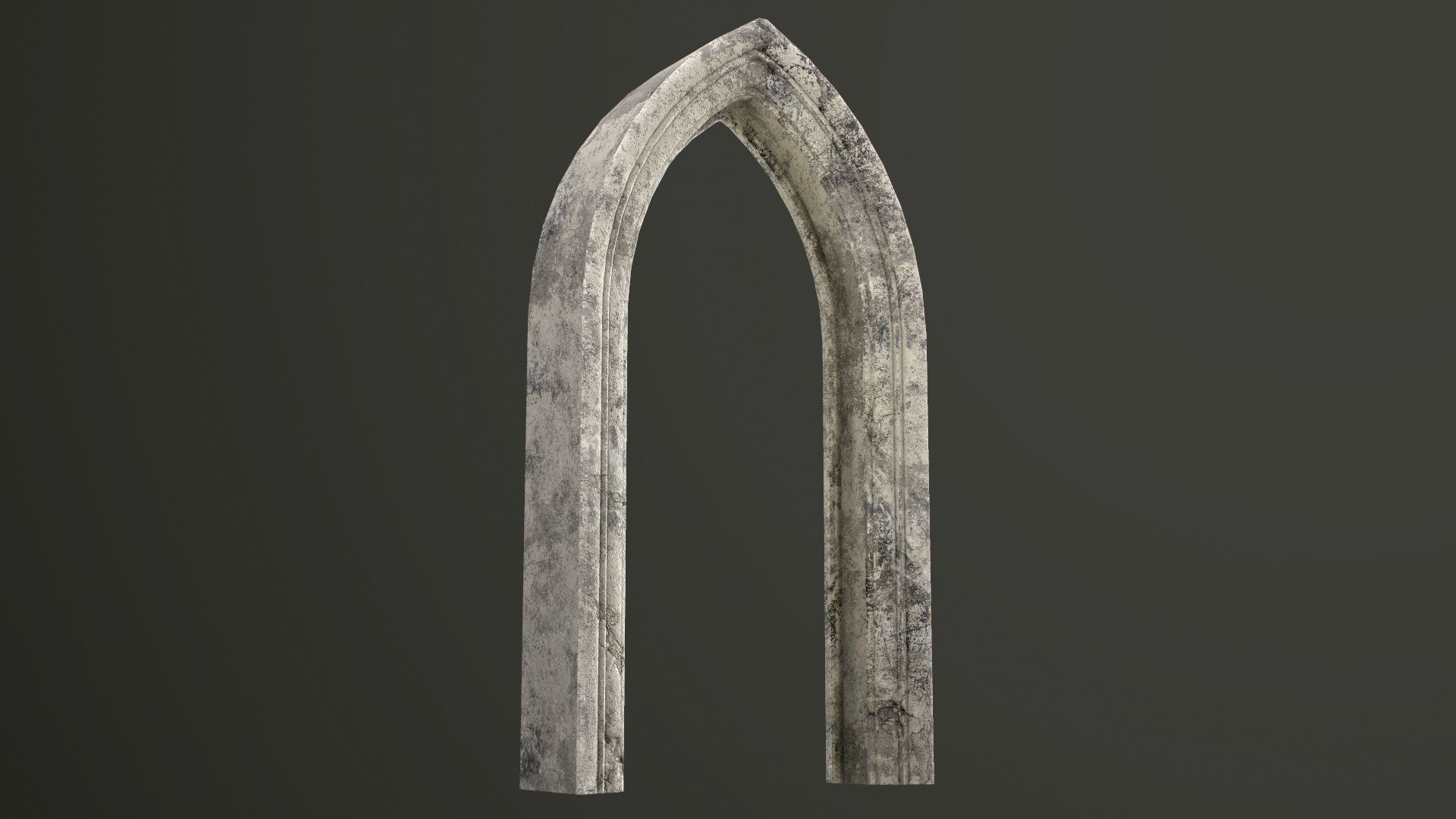 Old Single Stone Arch For The Medieval Door Low-poly 3D model_34