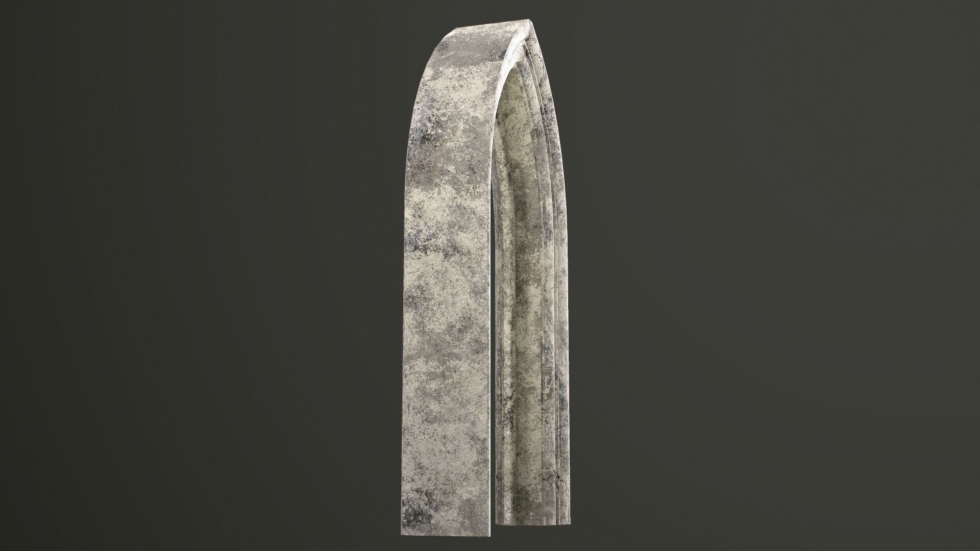 Old Single Stone Arch For The Medieval Door Low-poly 3D model_16