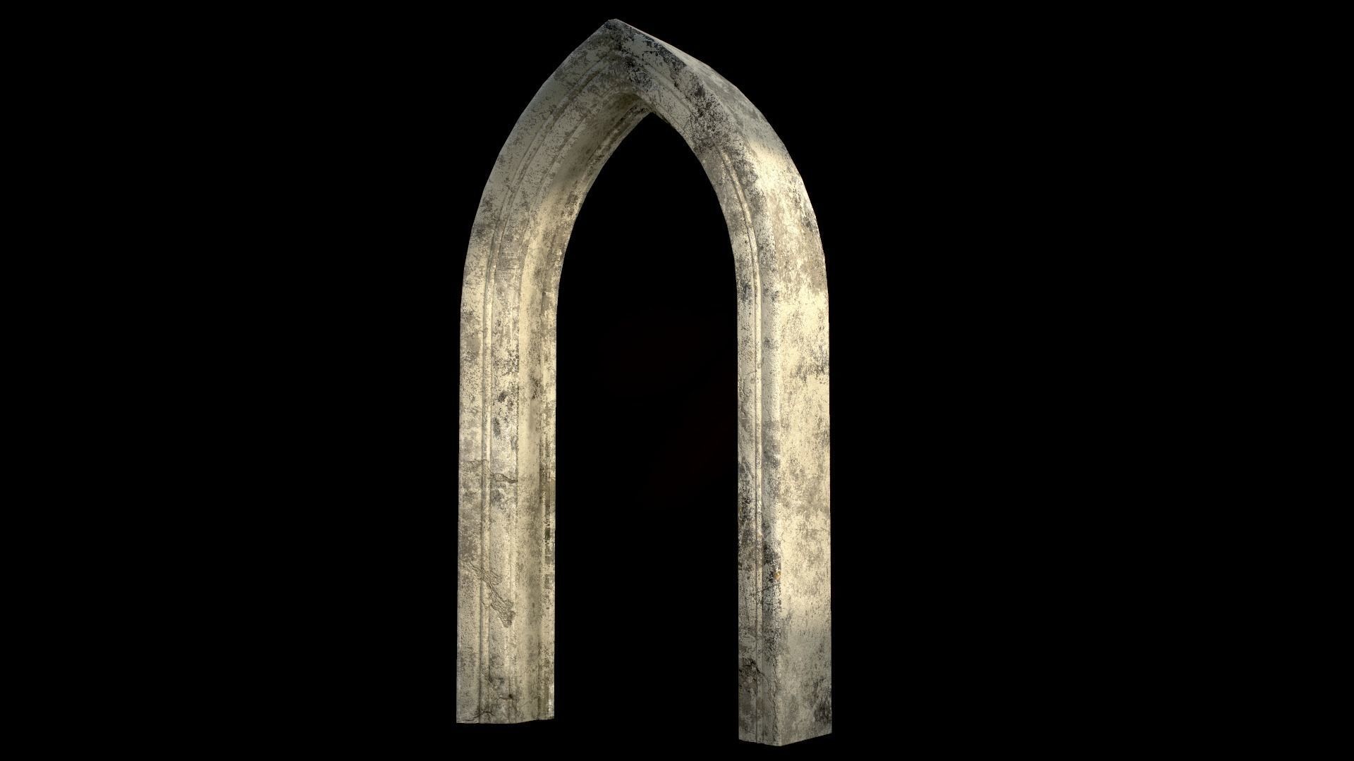 Old Single Stone Arch For The Medieval Door Low-poly 3D model_5