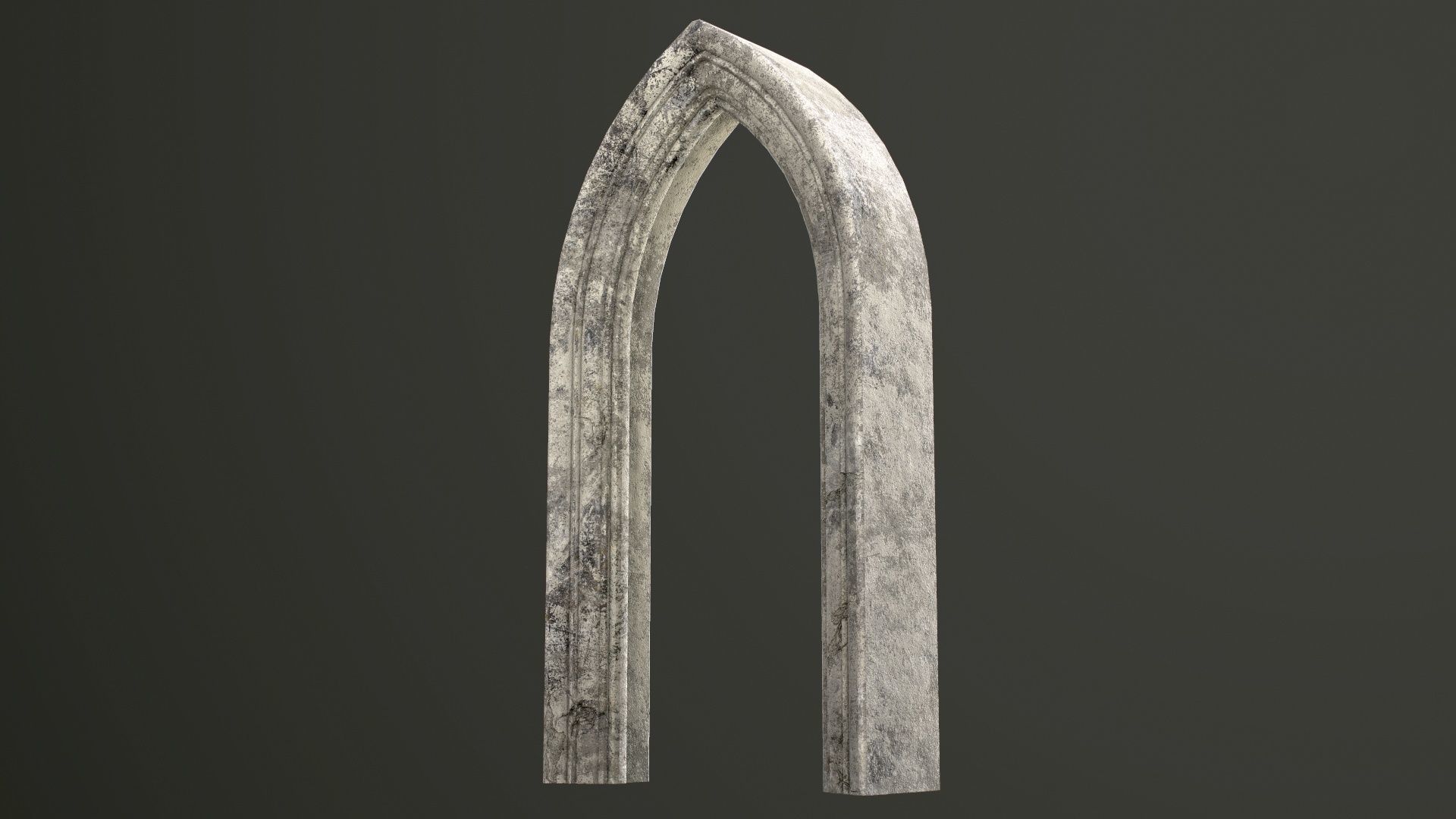 Old Single Stone Arch For The Medieval Door Low-poly 3D model_45