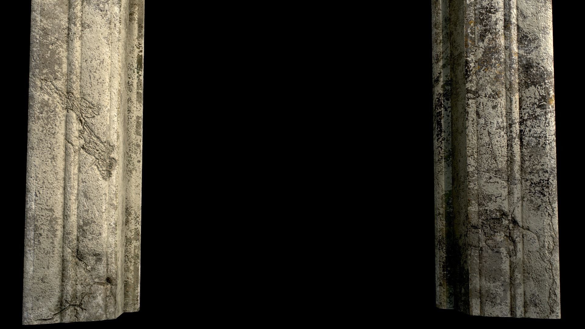 Old Single Stone Arch For The Medieval Door Low-poly 3D model_3