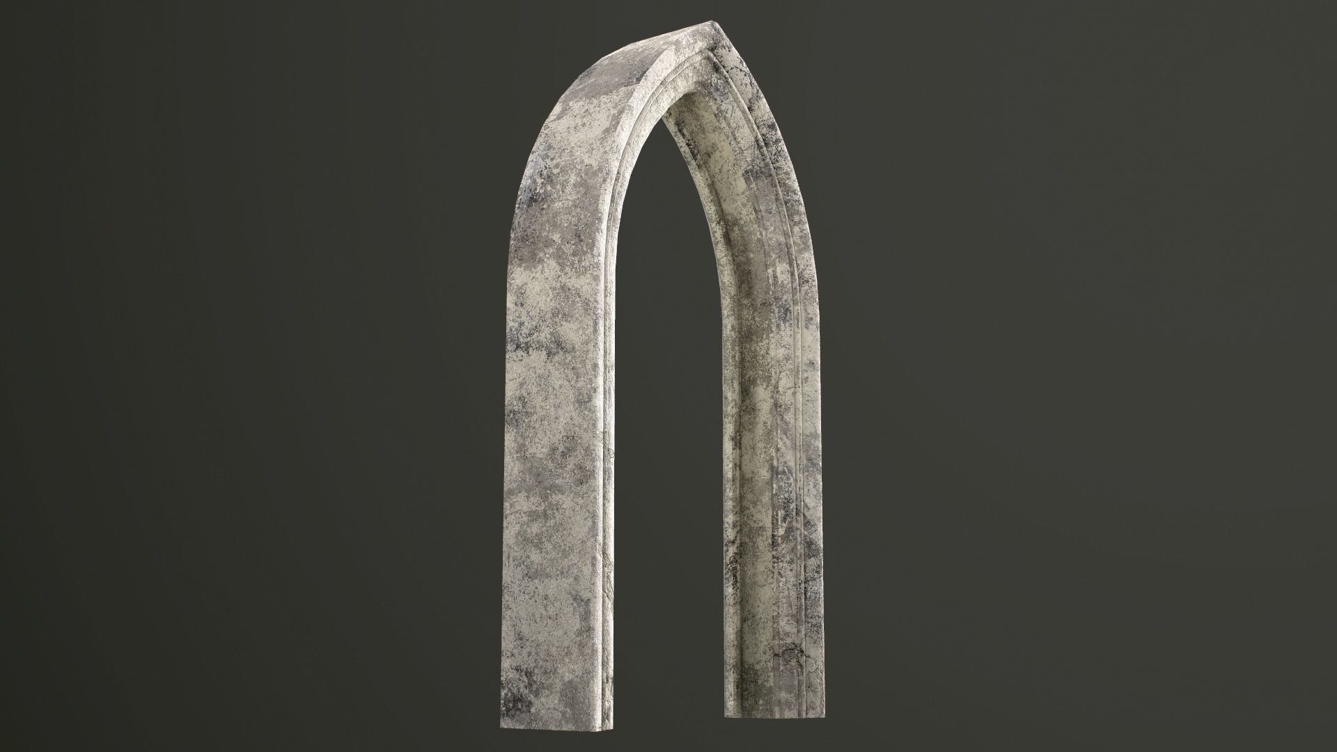 Old Single Stone Arch For The Medieval Door Low-poly 3D model_43