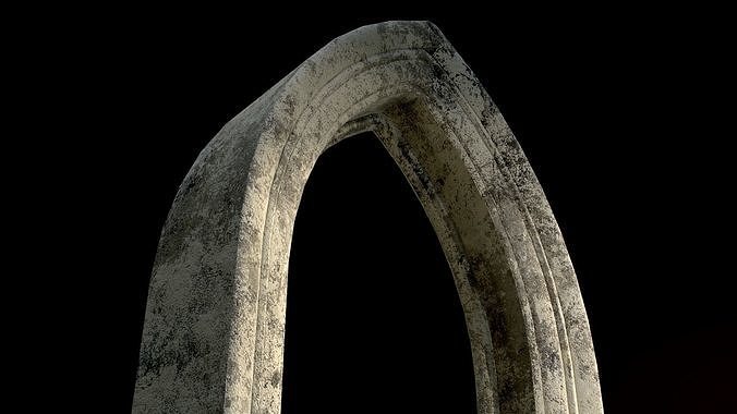 Old Single Stone Arch For The Medieval Door Low-poly 3D model