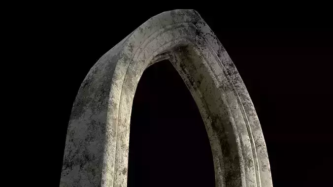Old Single Stone Arch For The Medieval Door Low-poly 3D model
