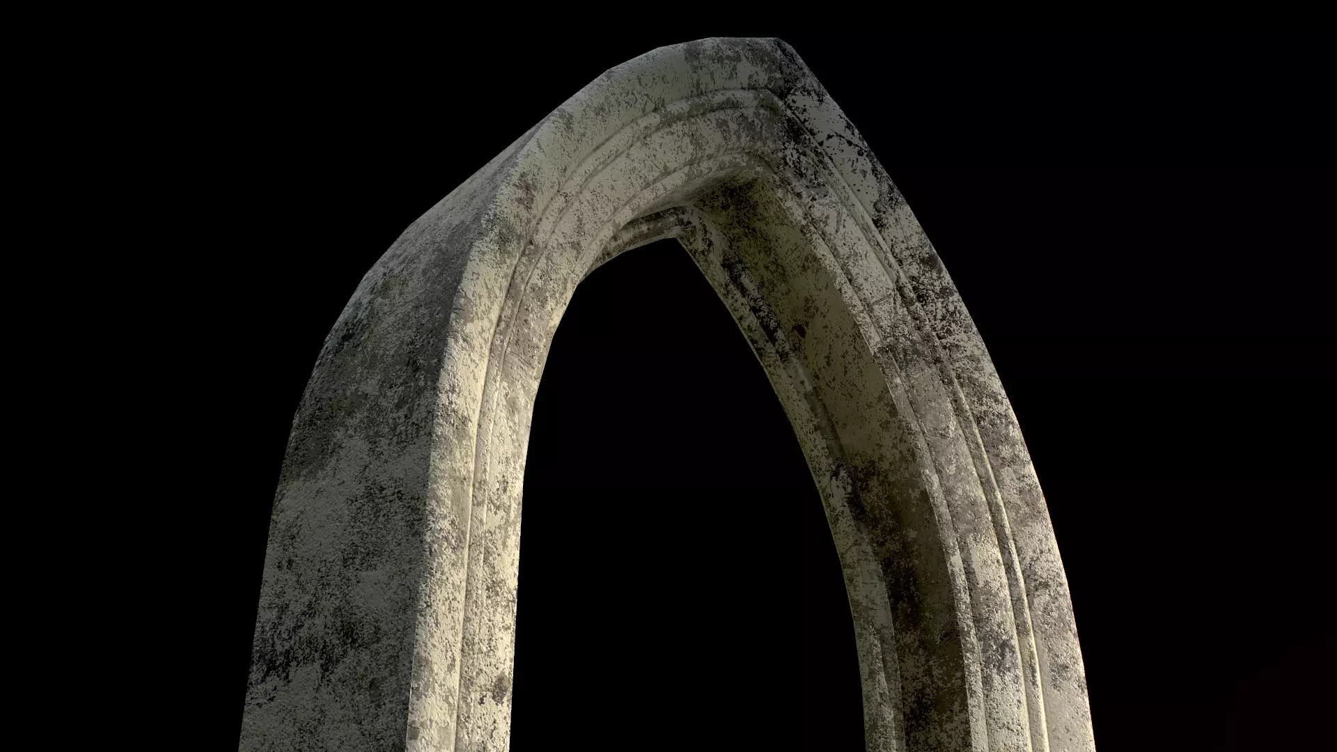 Old Single Stone Arch For The Medieval Door Low-poly 3D model_0