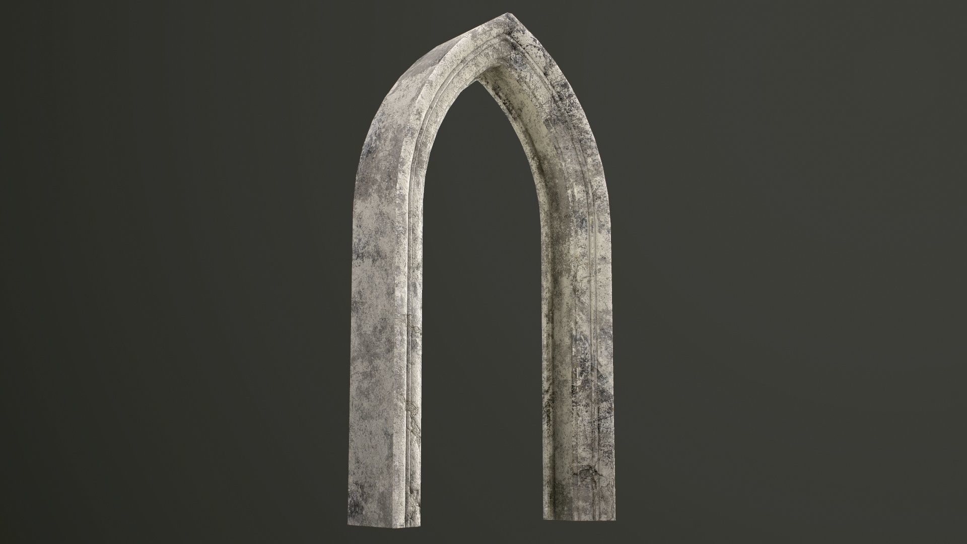 Old Single Stone Arch For The Medieval Door Low-poly 3D model_36