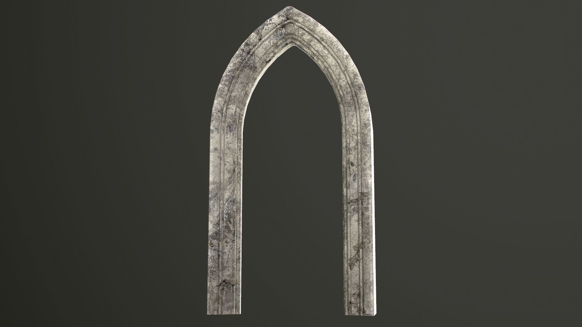 Old Single Stone Arch For The Medieval Door Low-poly 3D model_29