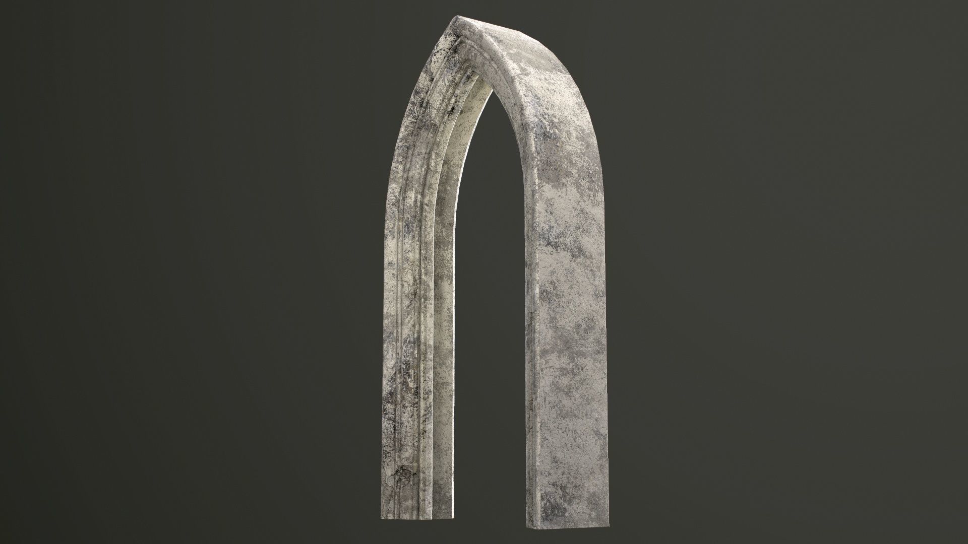 Old Single Stone Arch For The Medieval Door Low-poly 3D model_28