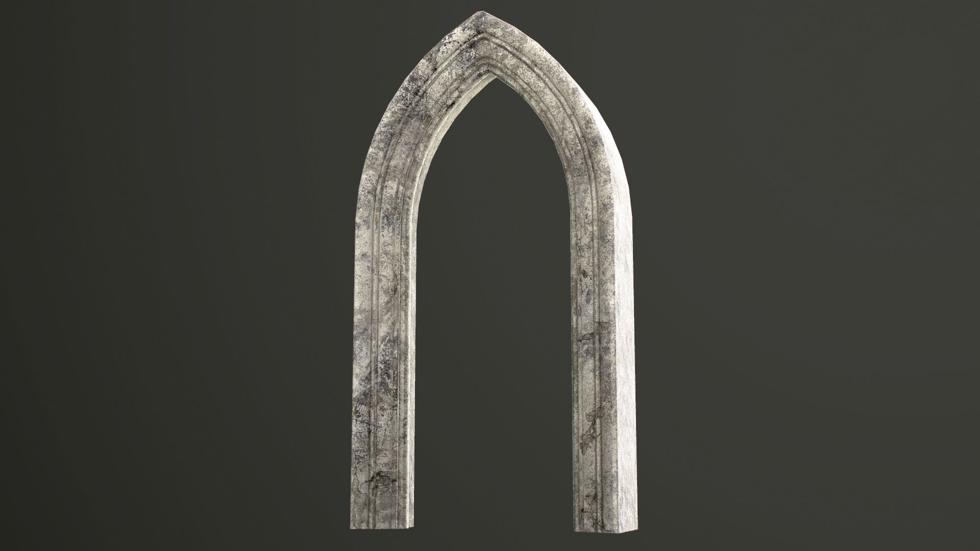 Old Single Stone Arch For The Medieval Door Low-poly 3D model_23
