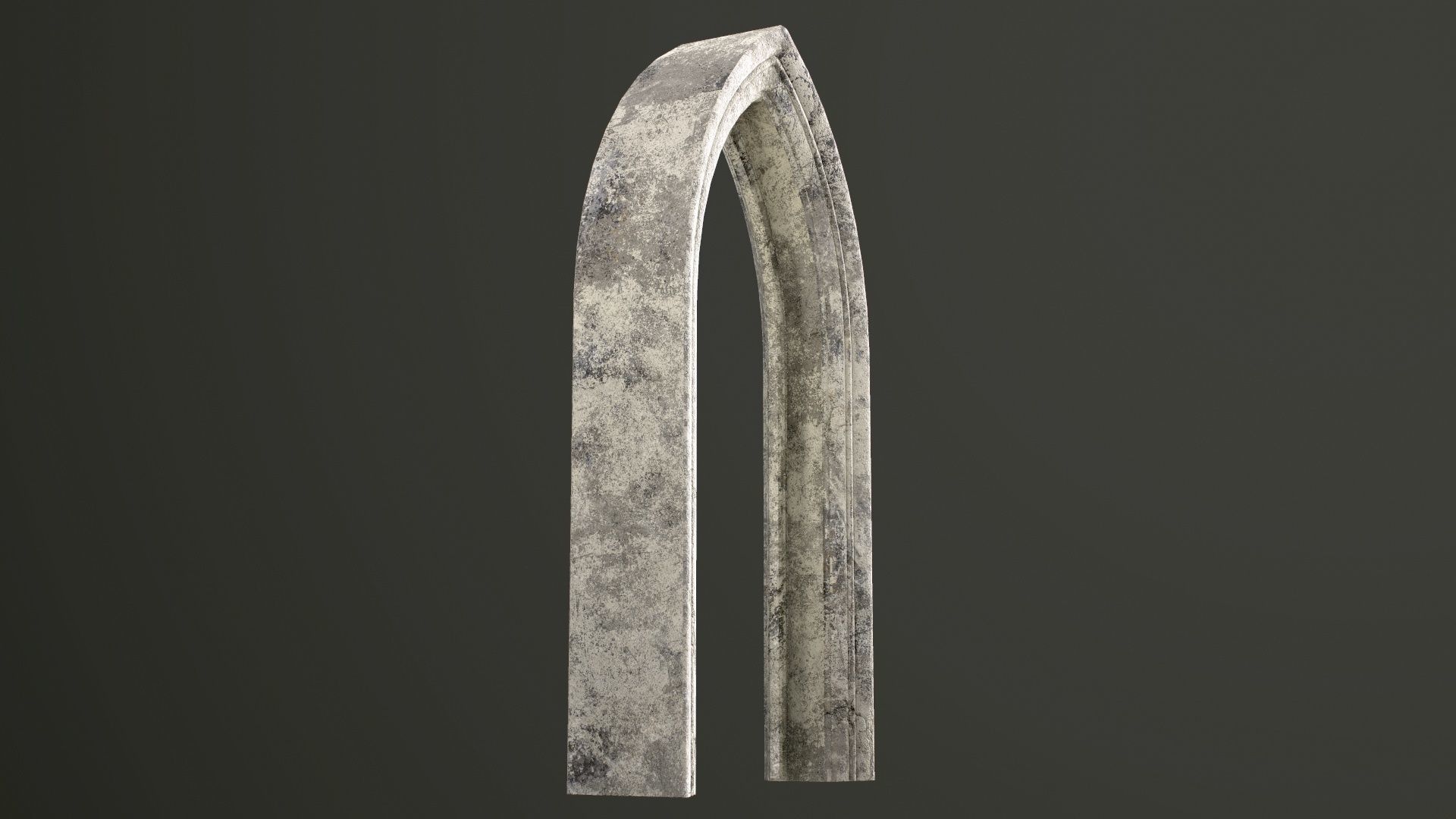 Old Single Stone Arch For The Medieval Door Low-poly 3D model_33
