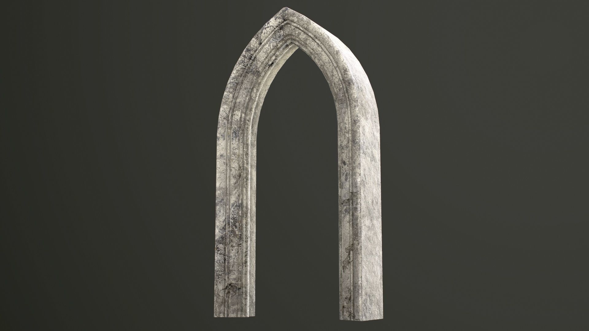 Old Single Stone Arch For The Medieval Door Low-poly 3D model_30
