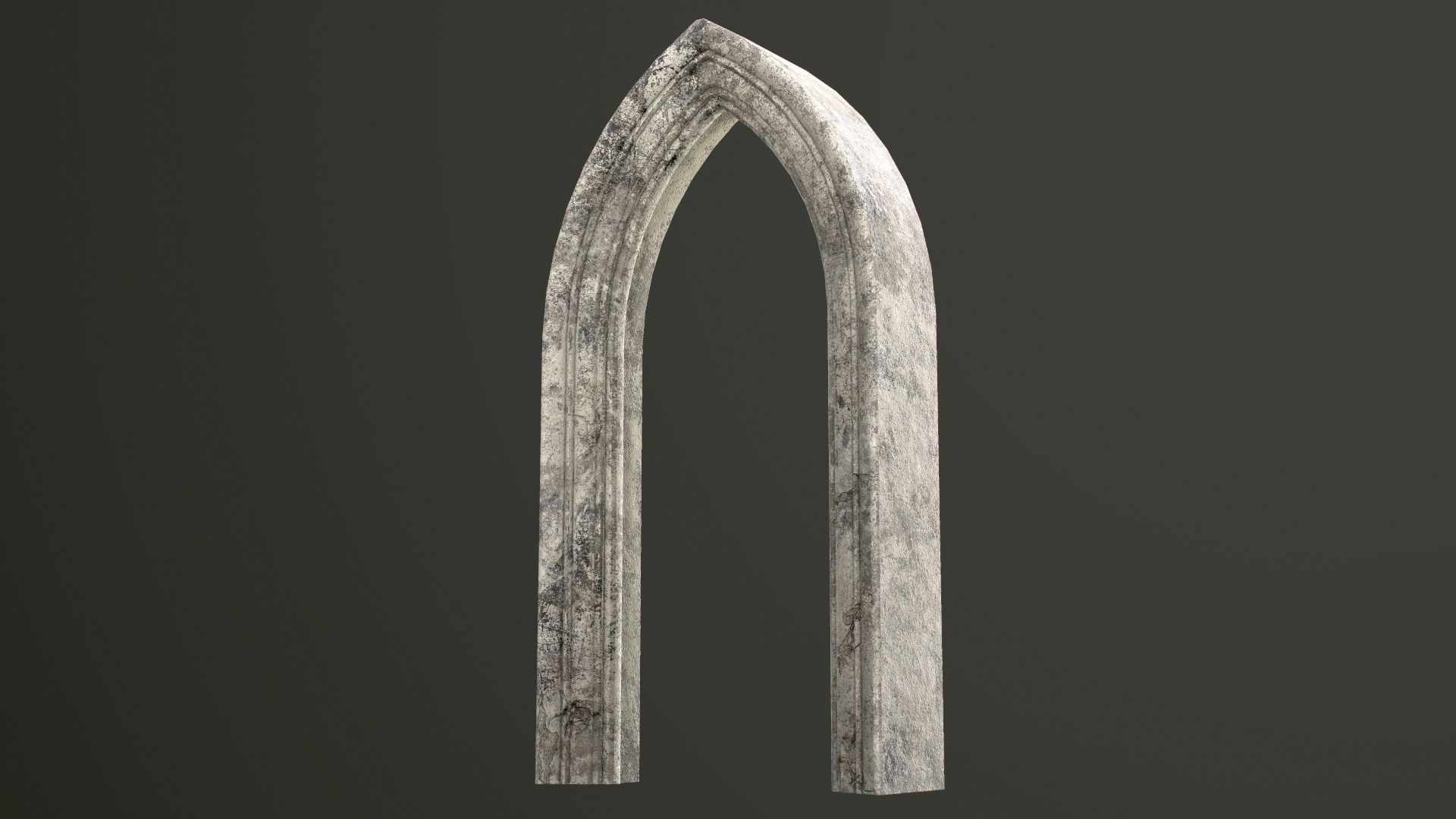 Old Single Stone Arch For The Medieval Door Low-poly 3D model_44