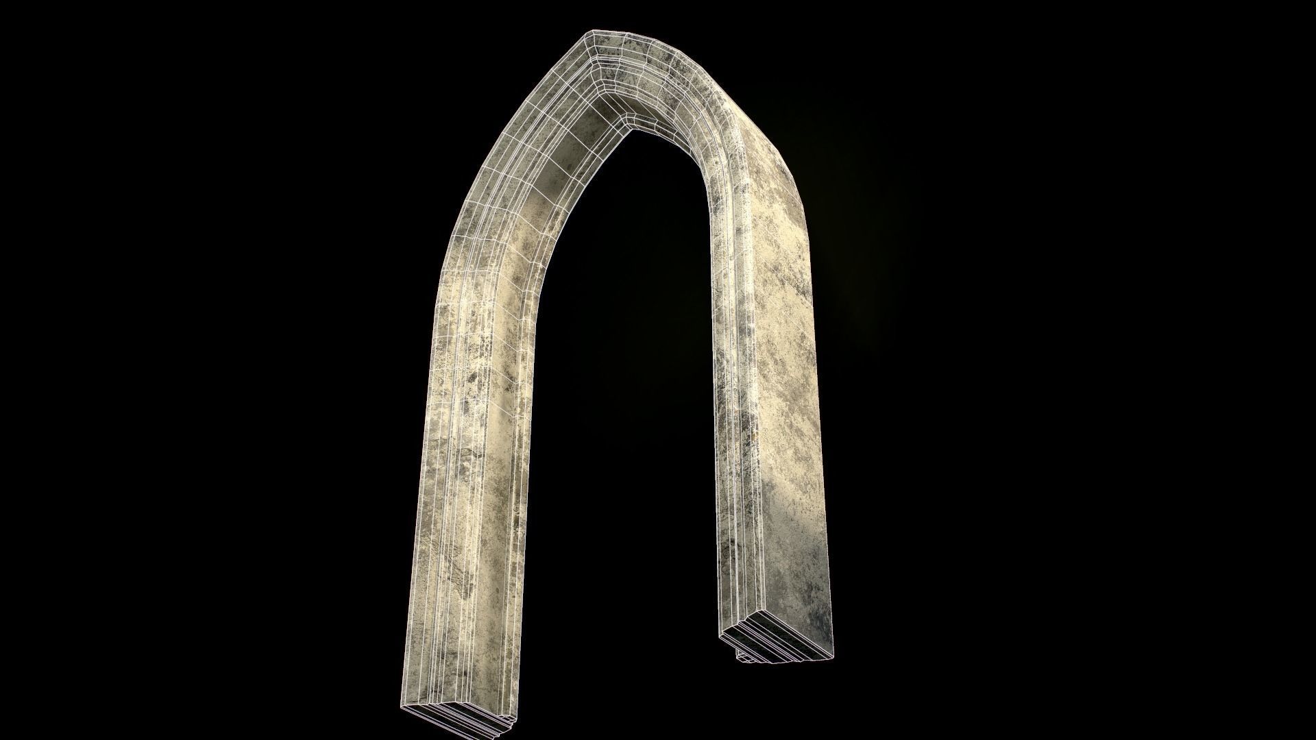 Old Single Stone Arch For The Medieval Door Low-poly 3D model_9