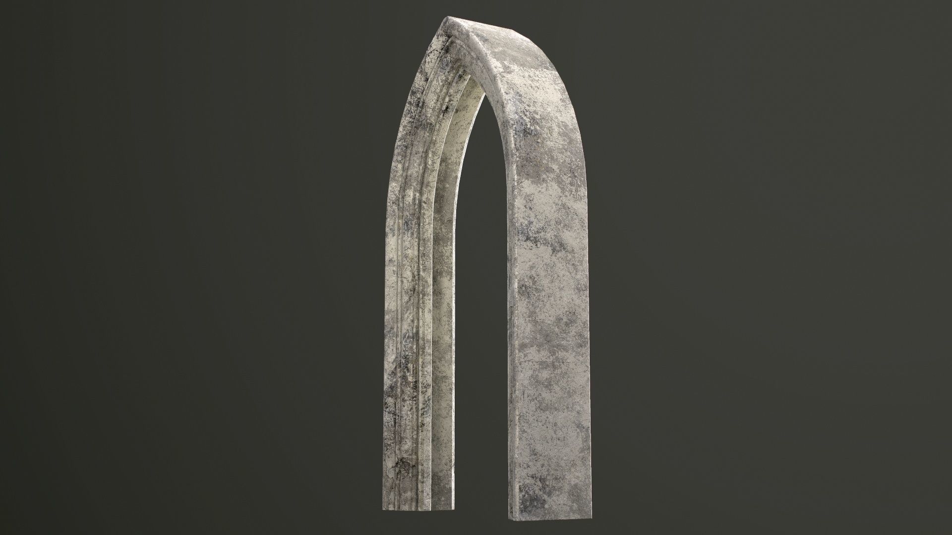 Old Single Stone Arch For The Medieval Door Low-poly 3D model_26