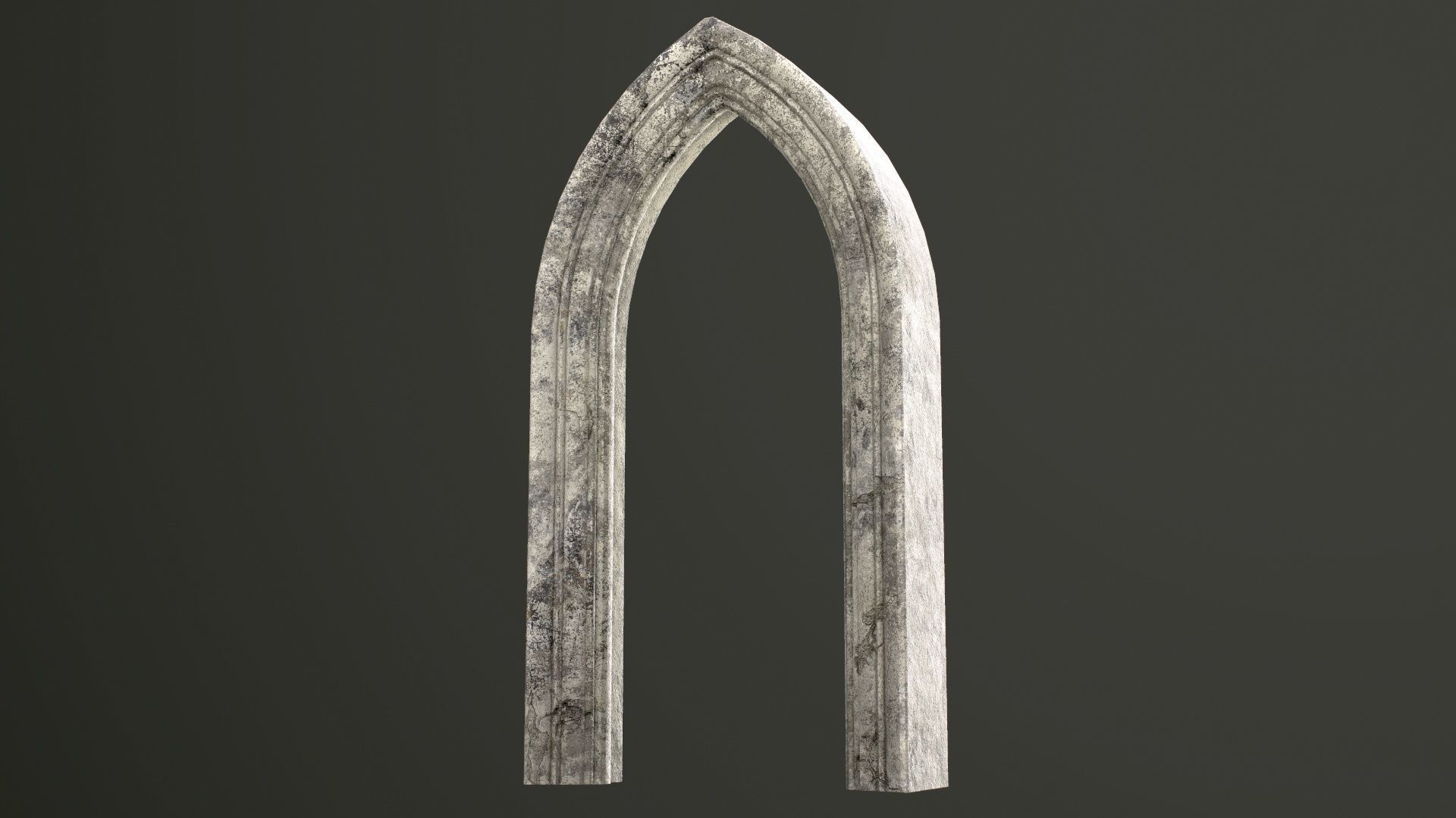 Old Single Stone Arch For The Medieval Door Low-poly 3D model_40