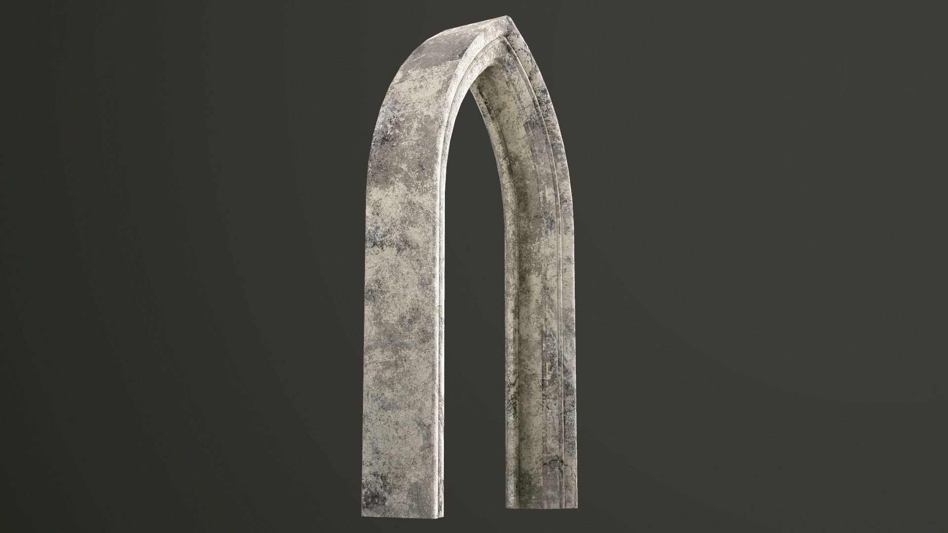 Old Single Stone Arch For The Medieval Door Low-poly 3D model_17