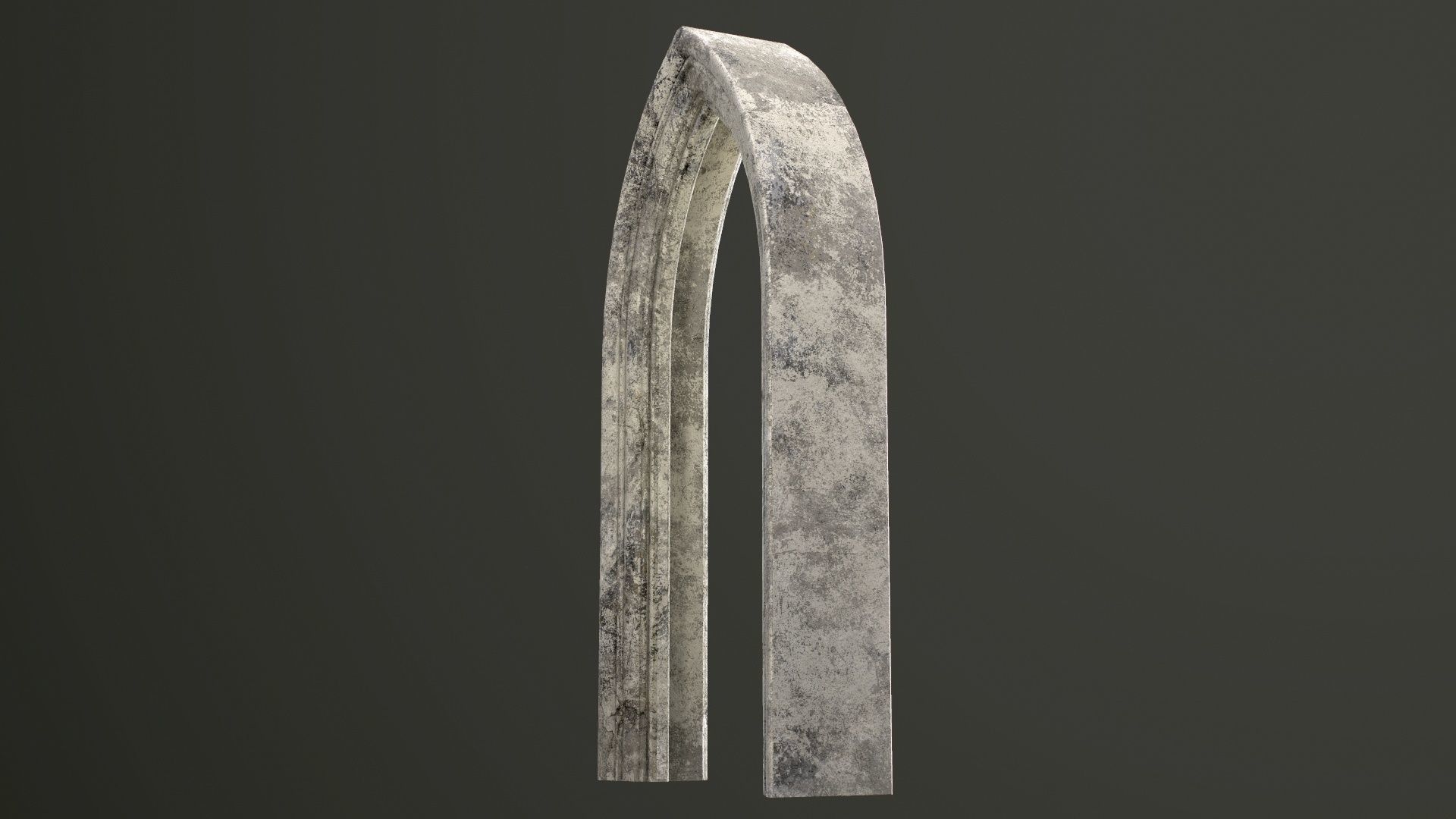 Old Single Stone Arch For The Medieval Door Low-poly 3D model_20