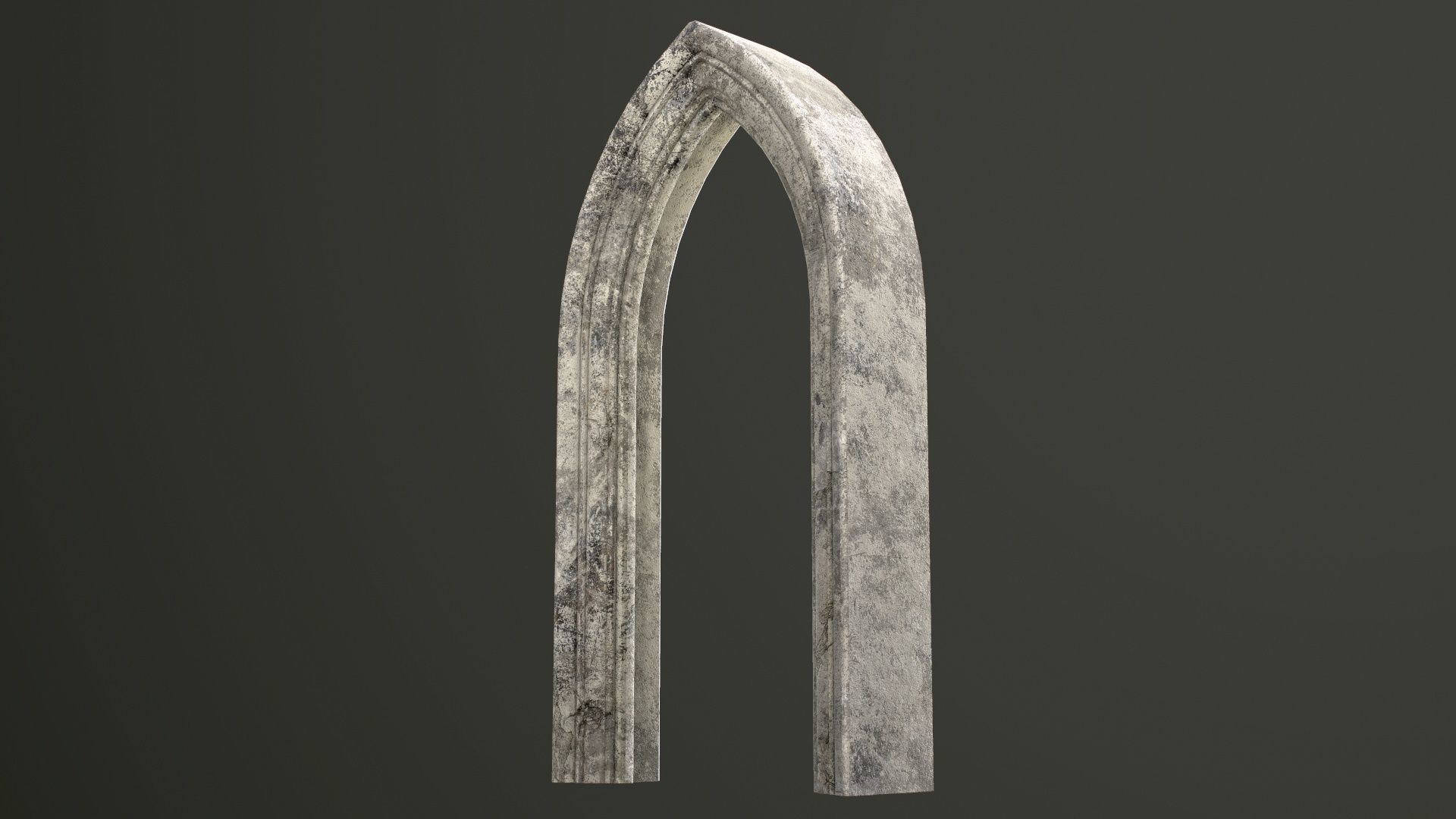 Old Single Stone Arch For The Medieval Door Low-poly 3D model_15