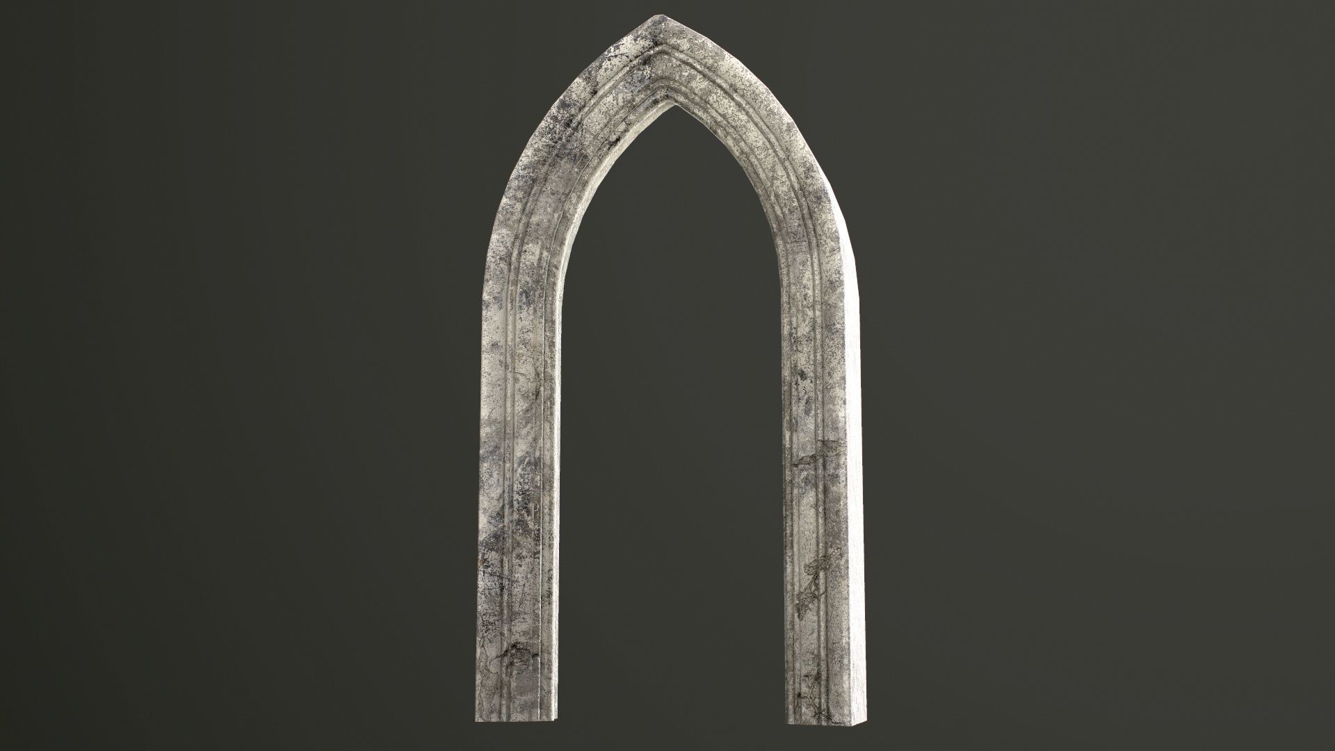 Old Single Stone Arch For The Medieval Door Low-poly 3D model_35