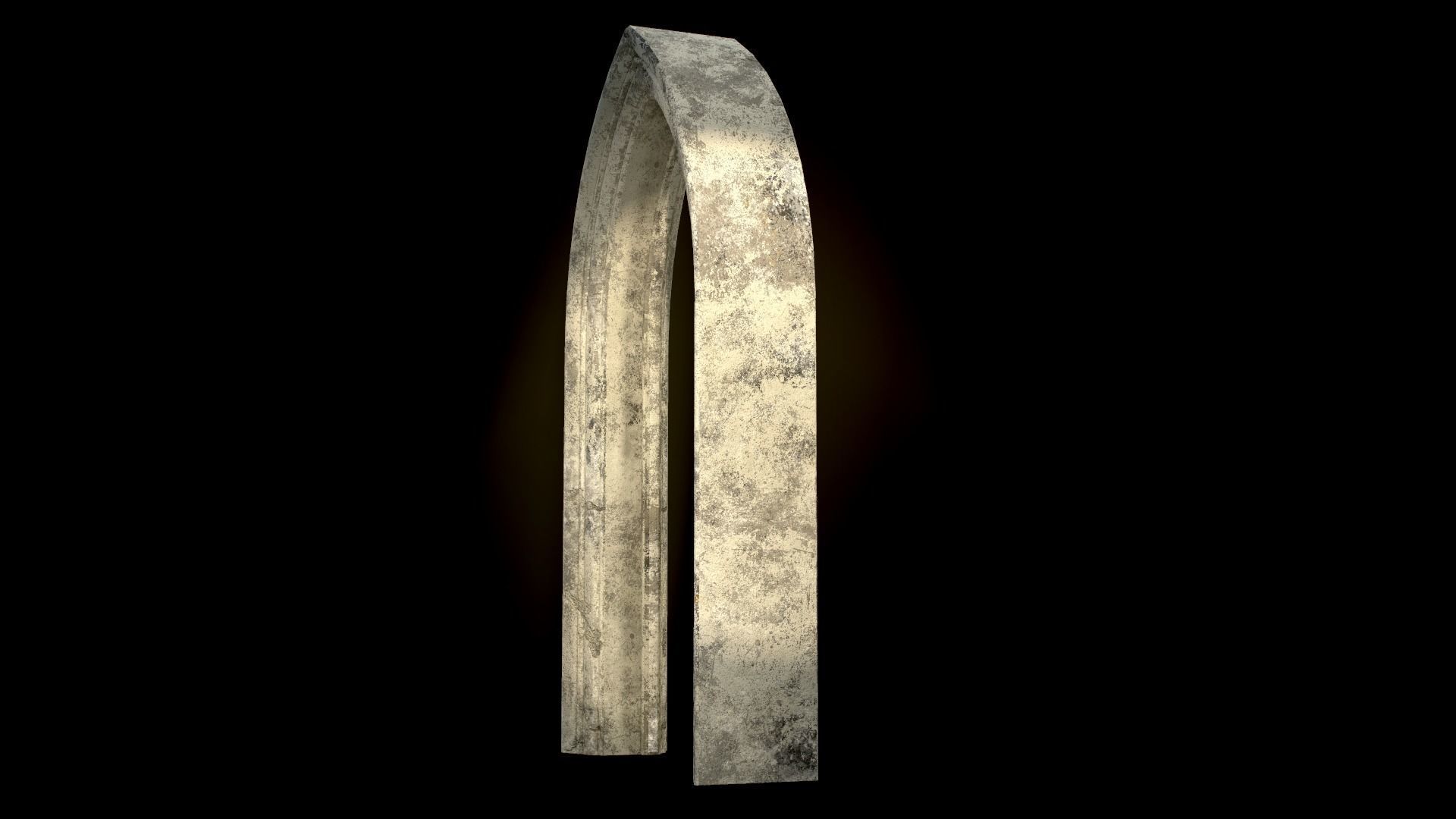 Old Single Stone Arch For The Medieval Door Low-poly 3D model_6