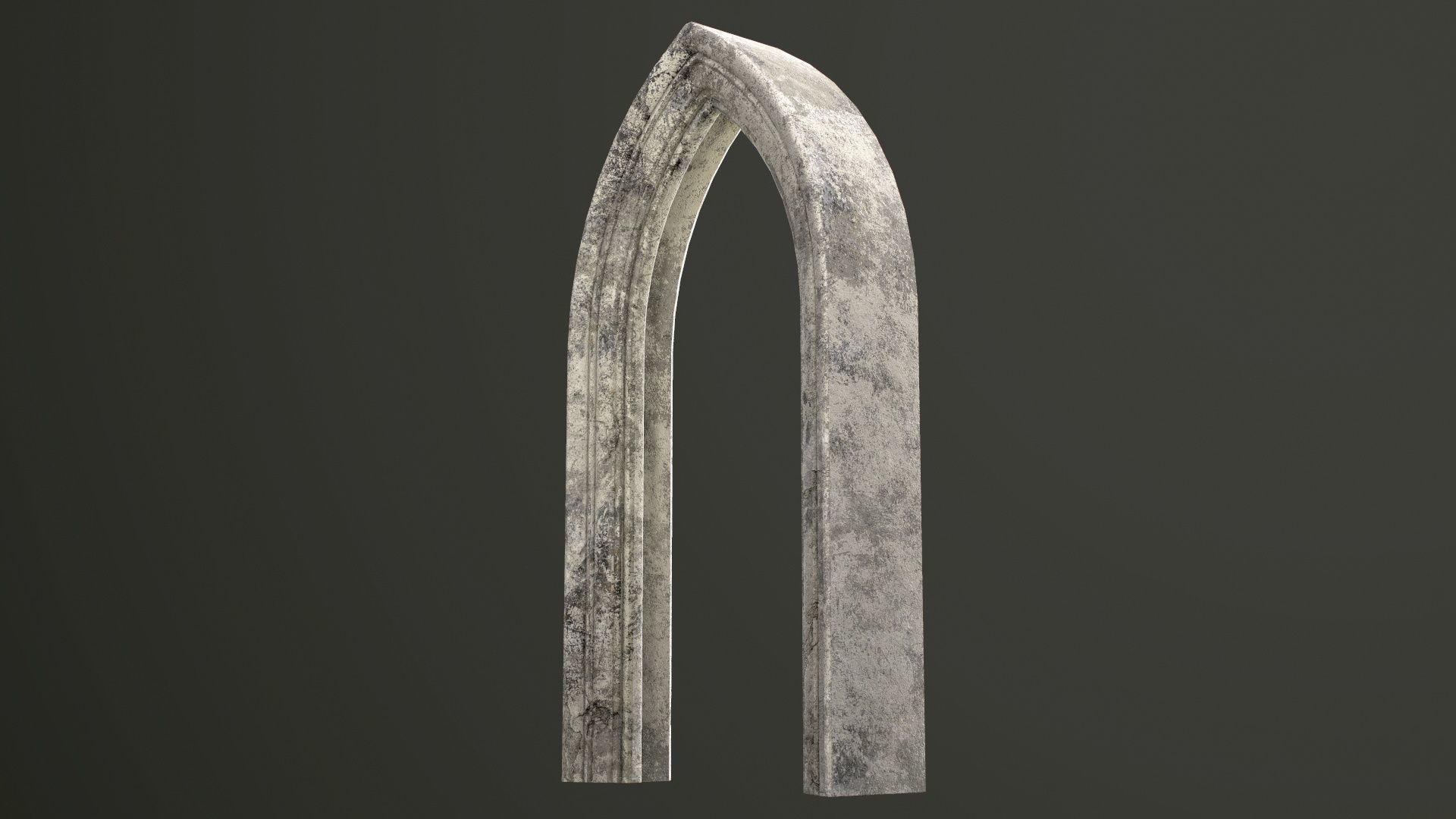 Old Single Stone Arch For The Medieval Door Low-poly 3D model_22