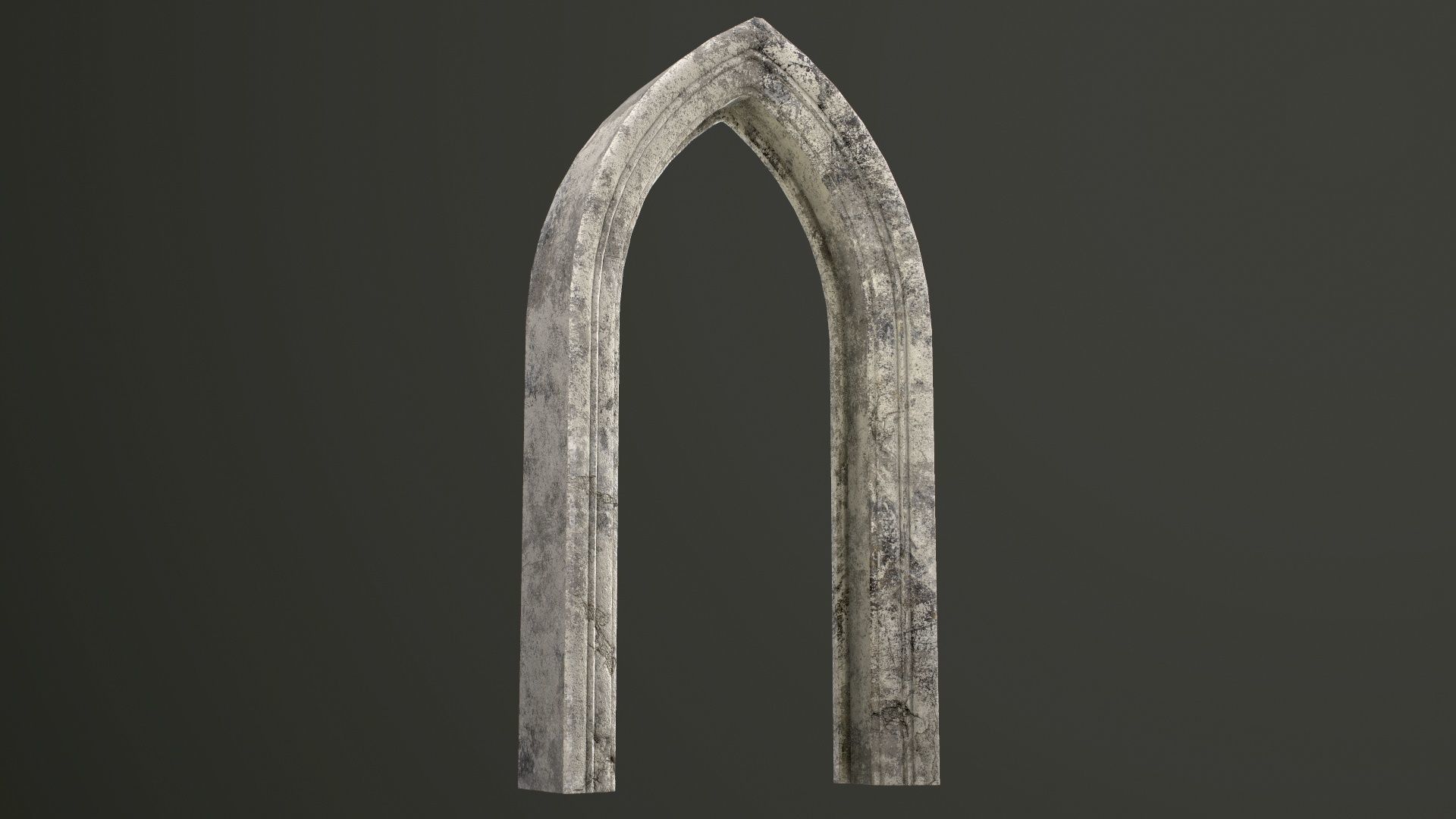 Old Single Stone Arch For The Medieval Door Low-poly 3D model_39