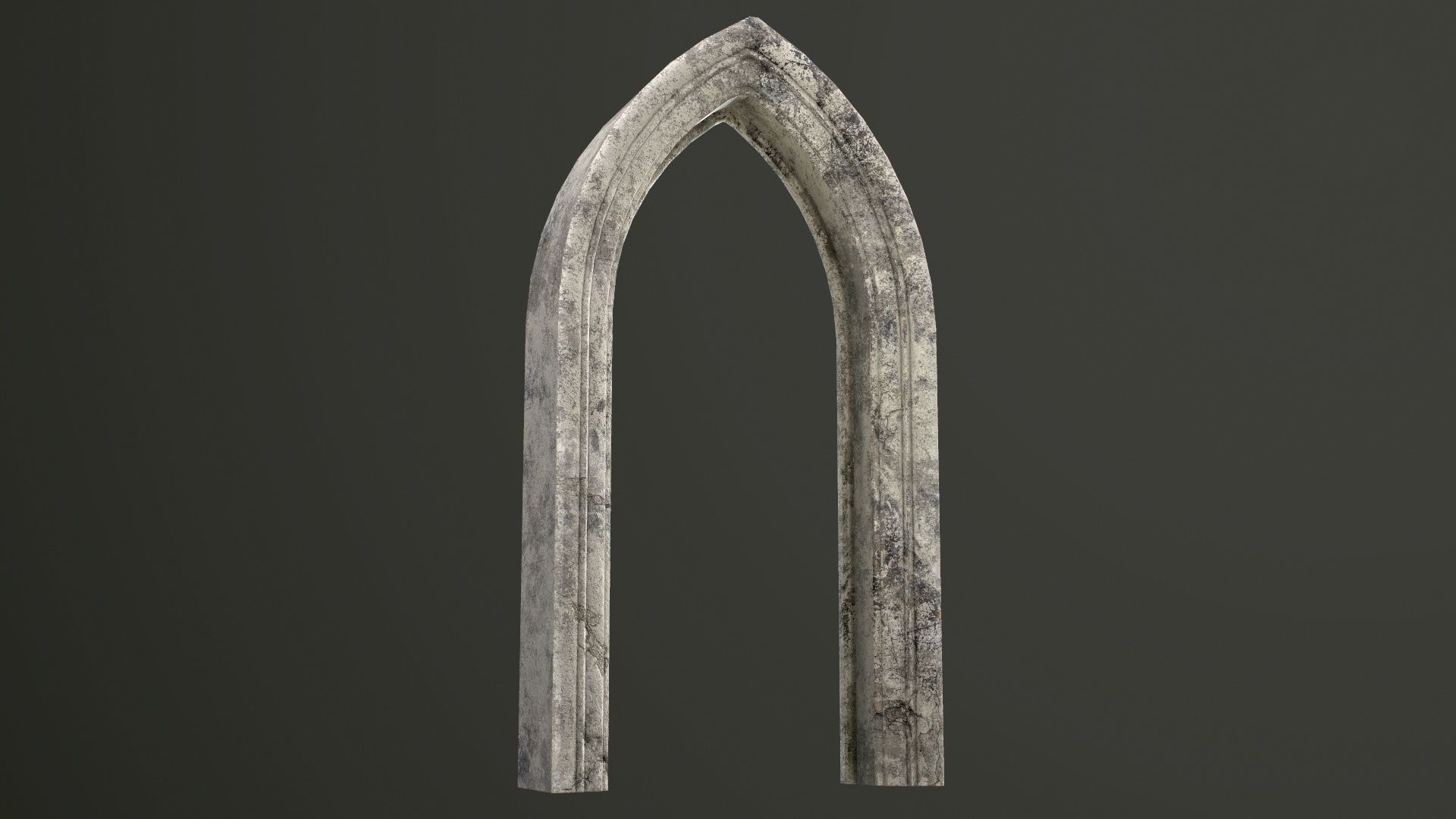 Old Single Stone Arch For The Medieval Door Low-poly 3D model_32