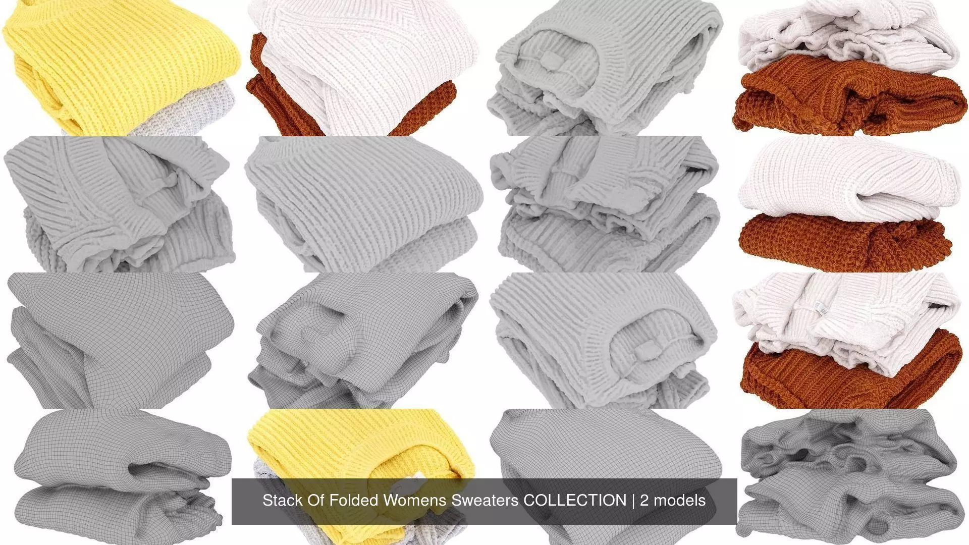 Stack Of Folded Womens Sweaters COLLECTION _0