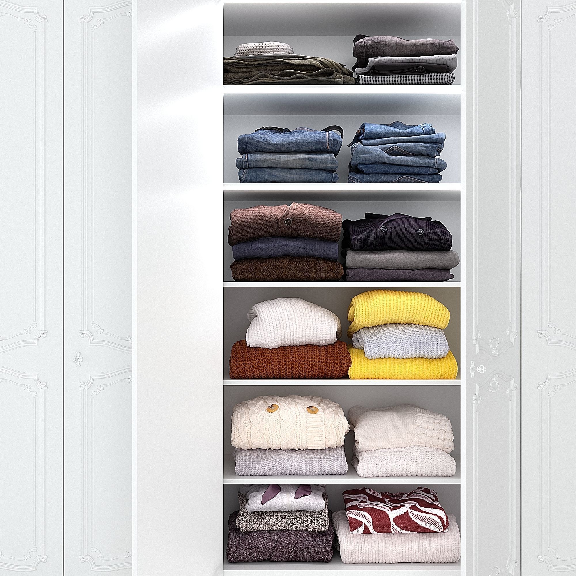 Stack Of Folded Womens Sweaters COLLECTION _3