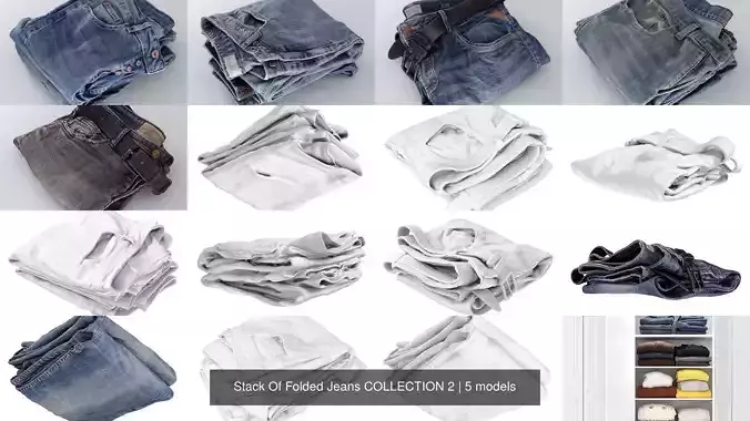 Stack Of Folded Jeans COLLECTION 2 