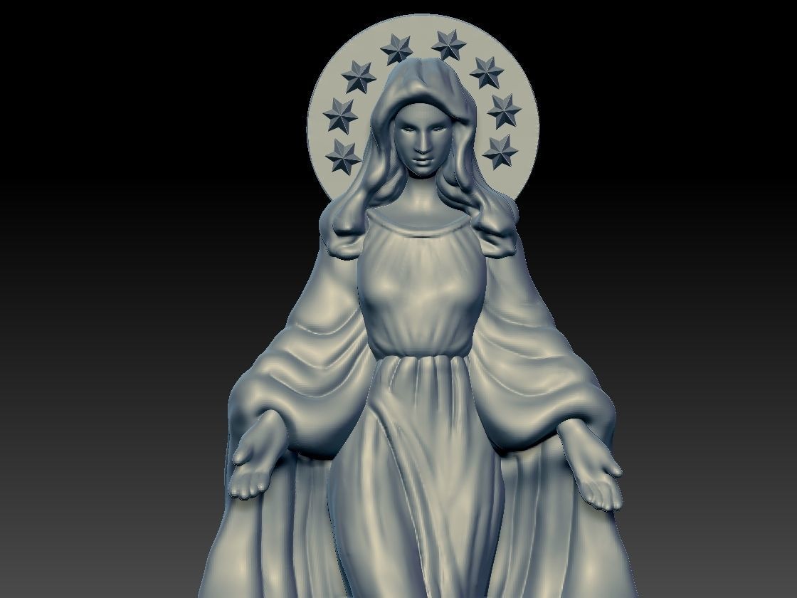 Virgin Mary 3D print model 3D print model_3