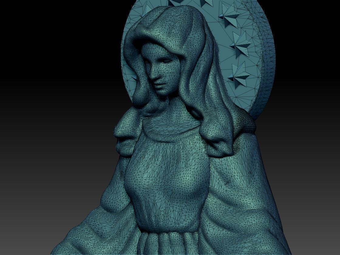 Virgin Mary 3D print model 3D print model_8