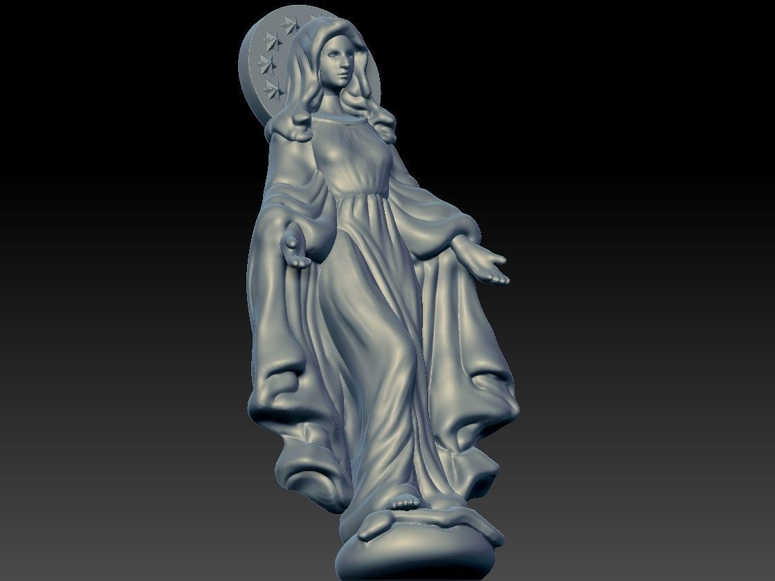 Virgin Mary 3D print model 3D print model_4