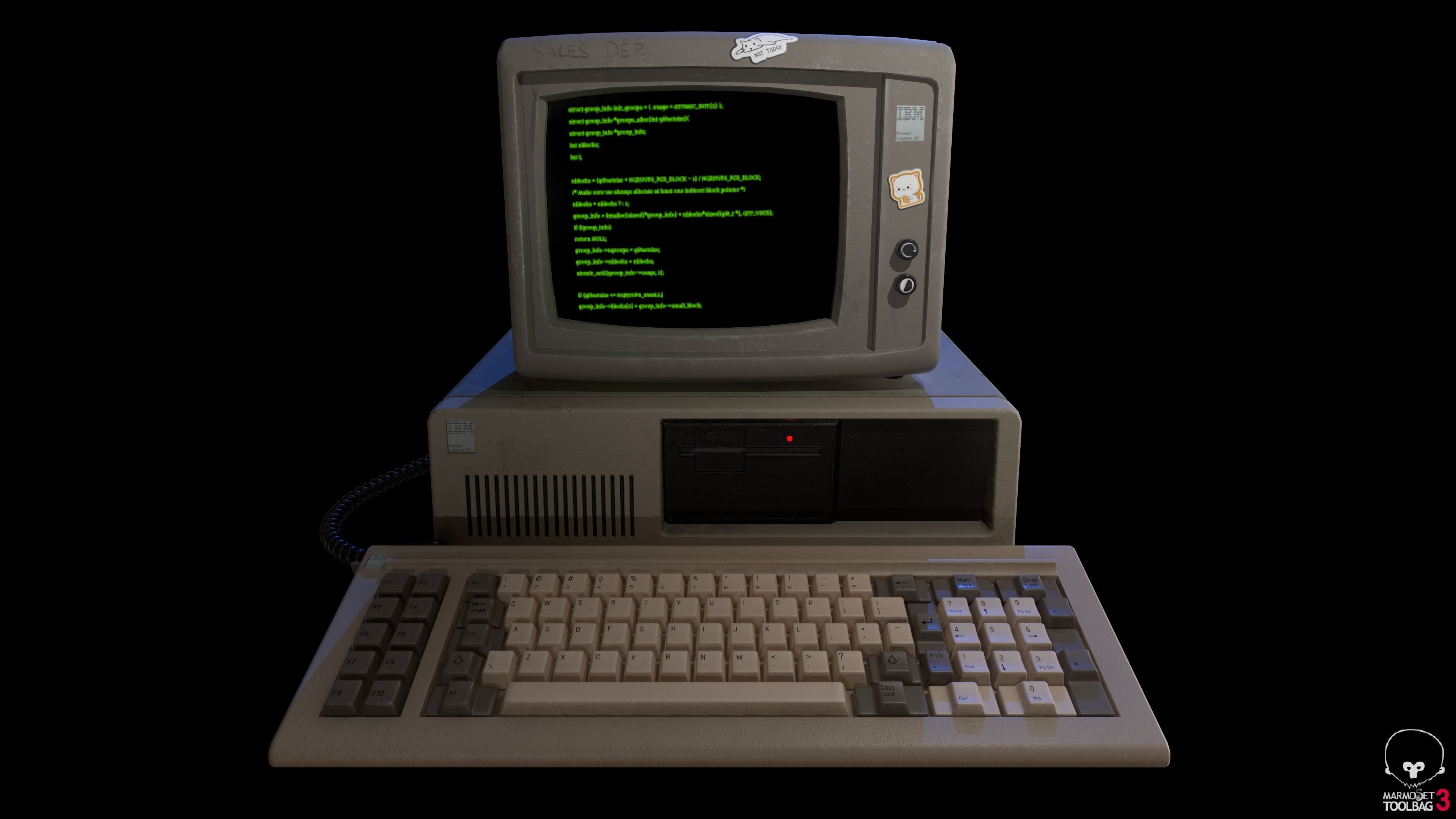 IBM Computer PC - Prop Low-poly 3D model_3