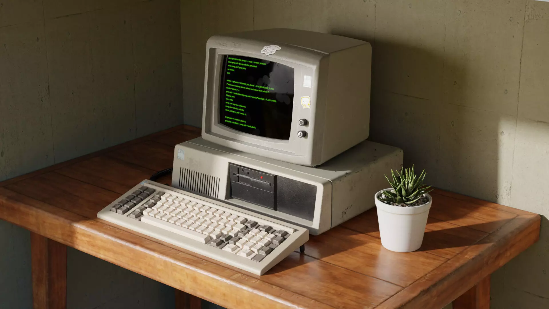 IBM Computer PC - Prop Low-poly 3D model_0