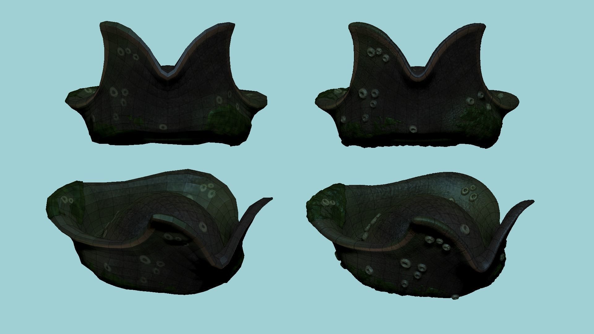 Davy Jones Hat - Pirate Costume Low-poly 3D model_14