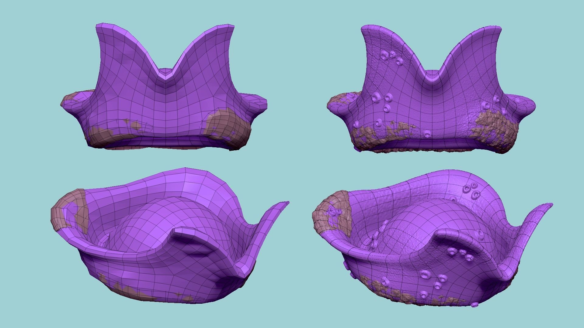 Davy Jones Hat - Pirate Costume Low-poly 3D model_13
