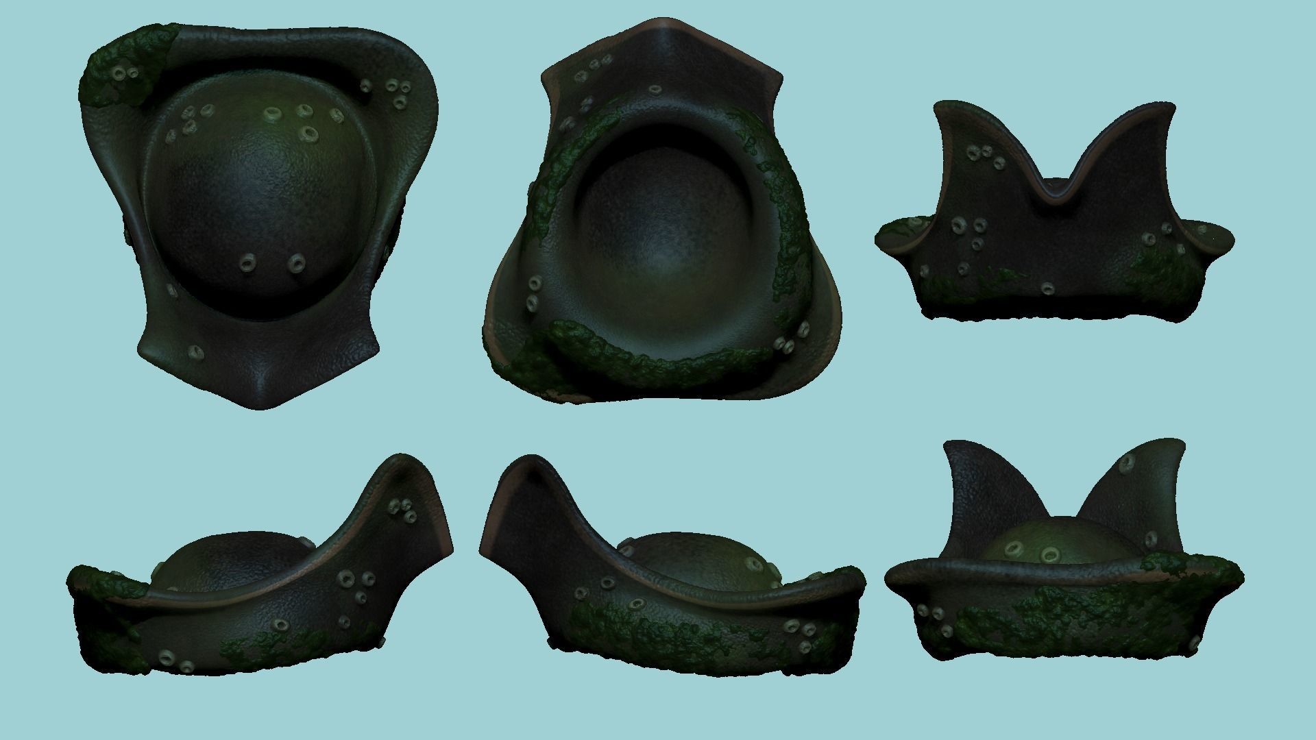 Davy Jones Hat - Pirate Costume Low-poly 3D model_6