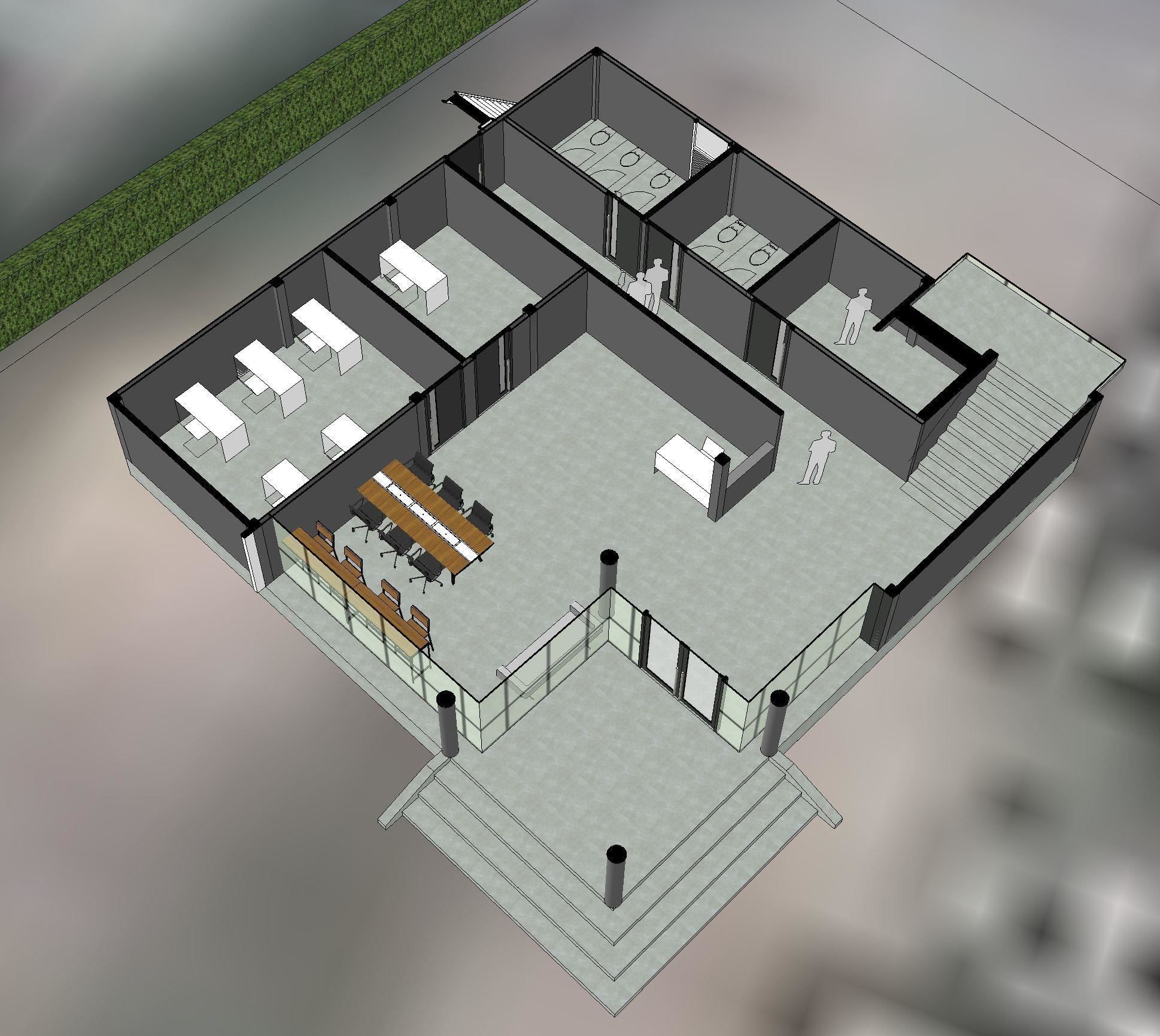 Compact office  3D model_4