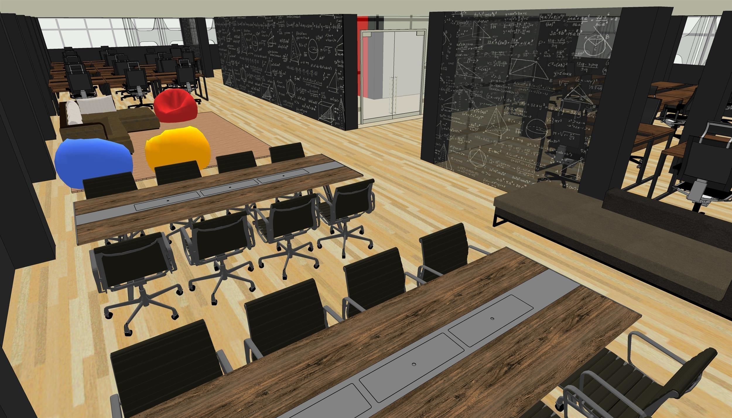 Co-working office 3D model_4