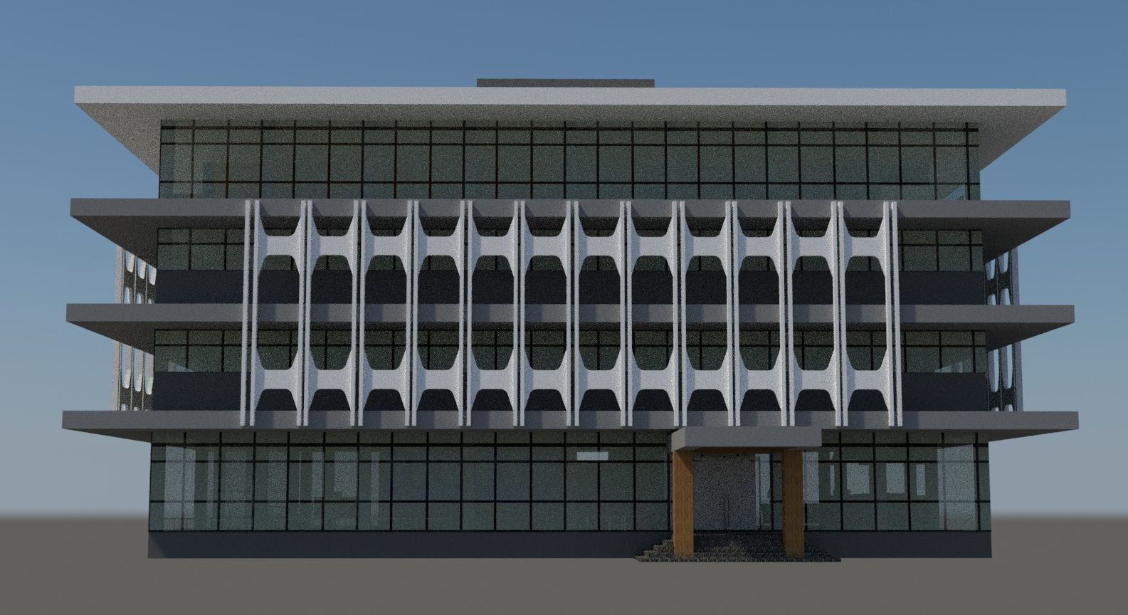 Co-working office 3D model_2