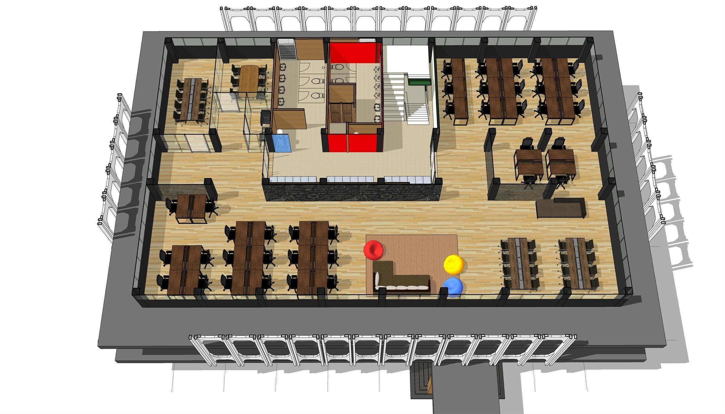 Co-working office 3D model_8