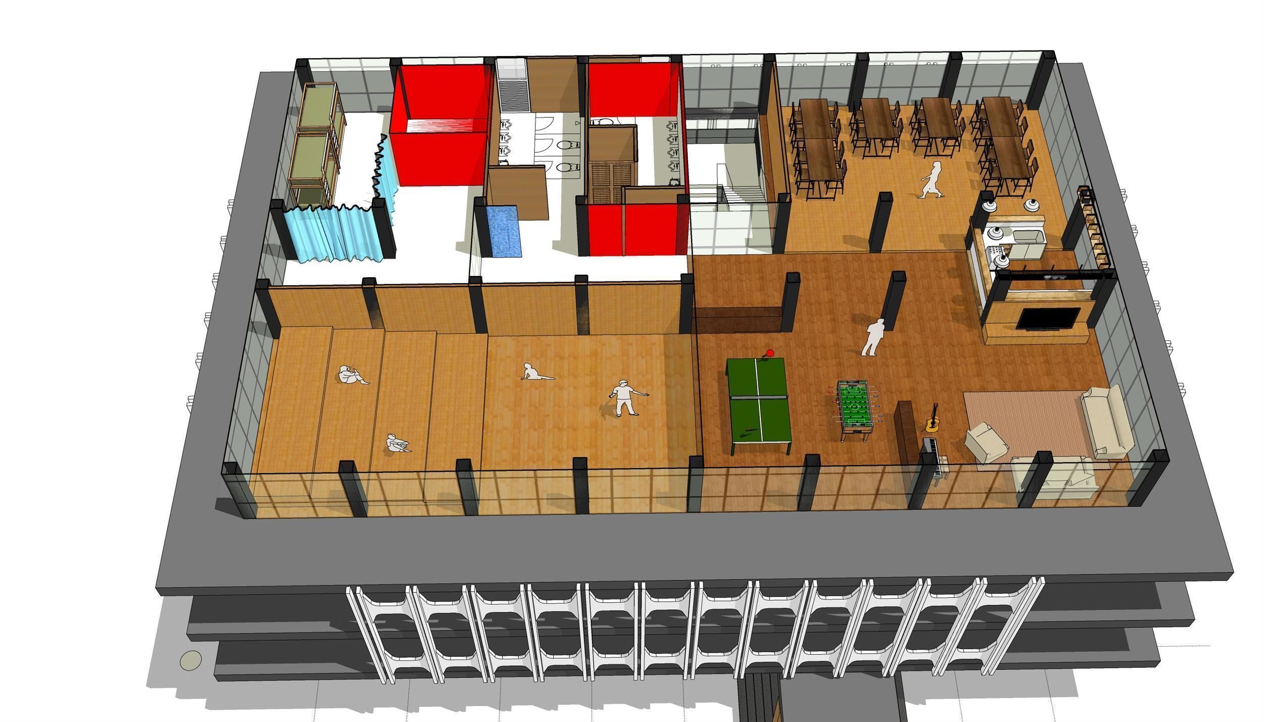 Co-working office 3D model_7