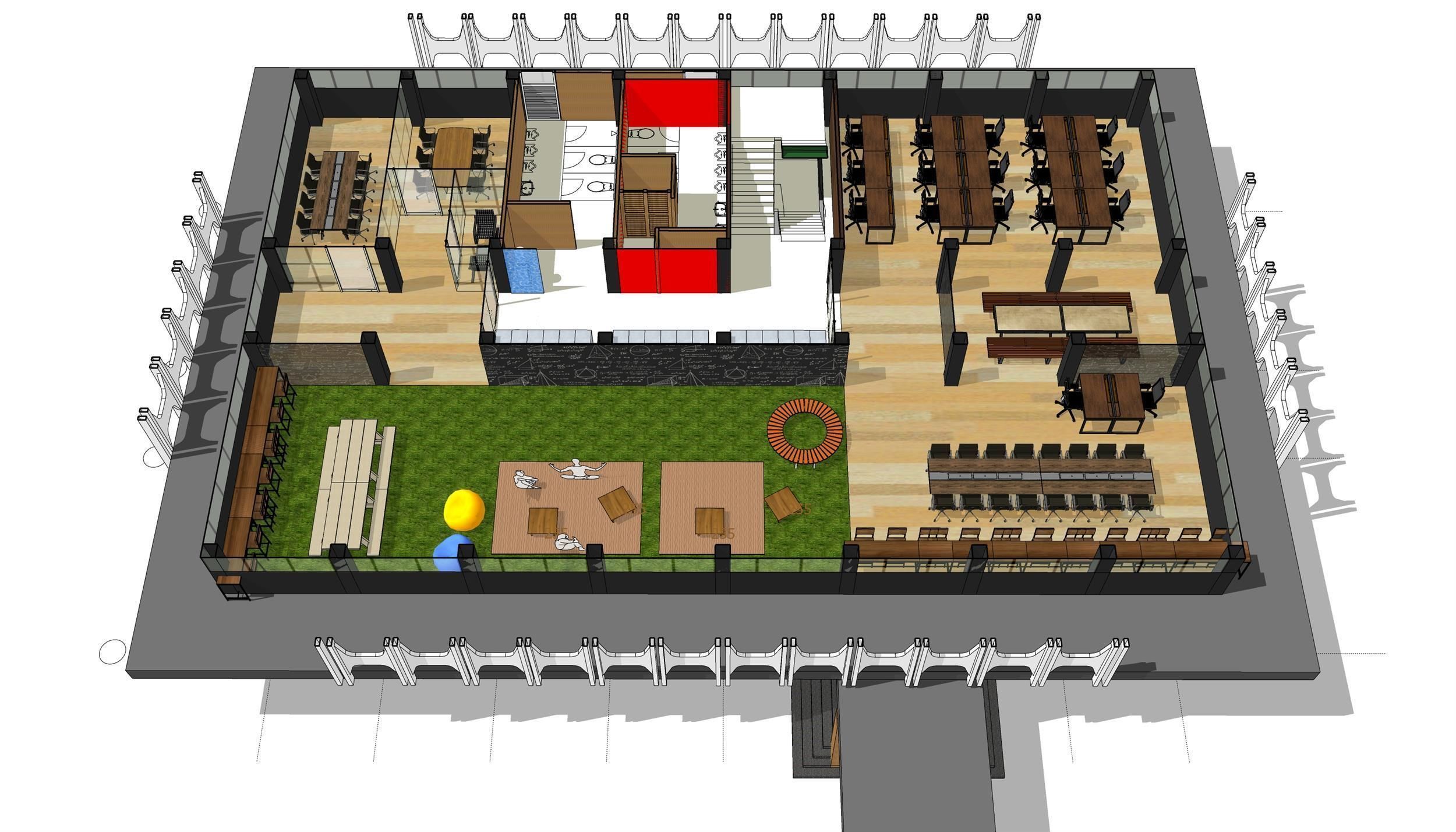 Co-working office 3D model_9