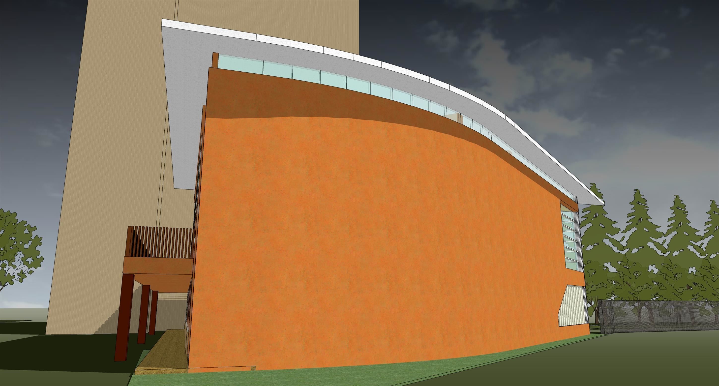 Office with wall facade 3D model_4