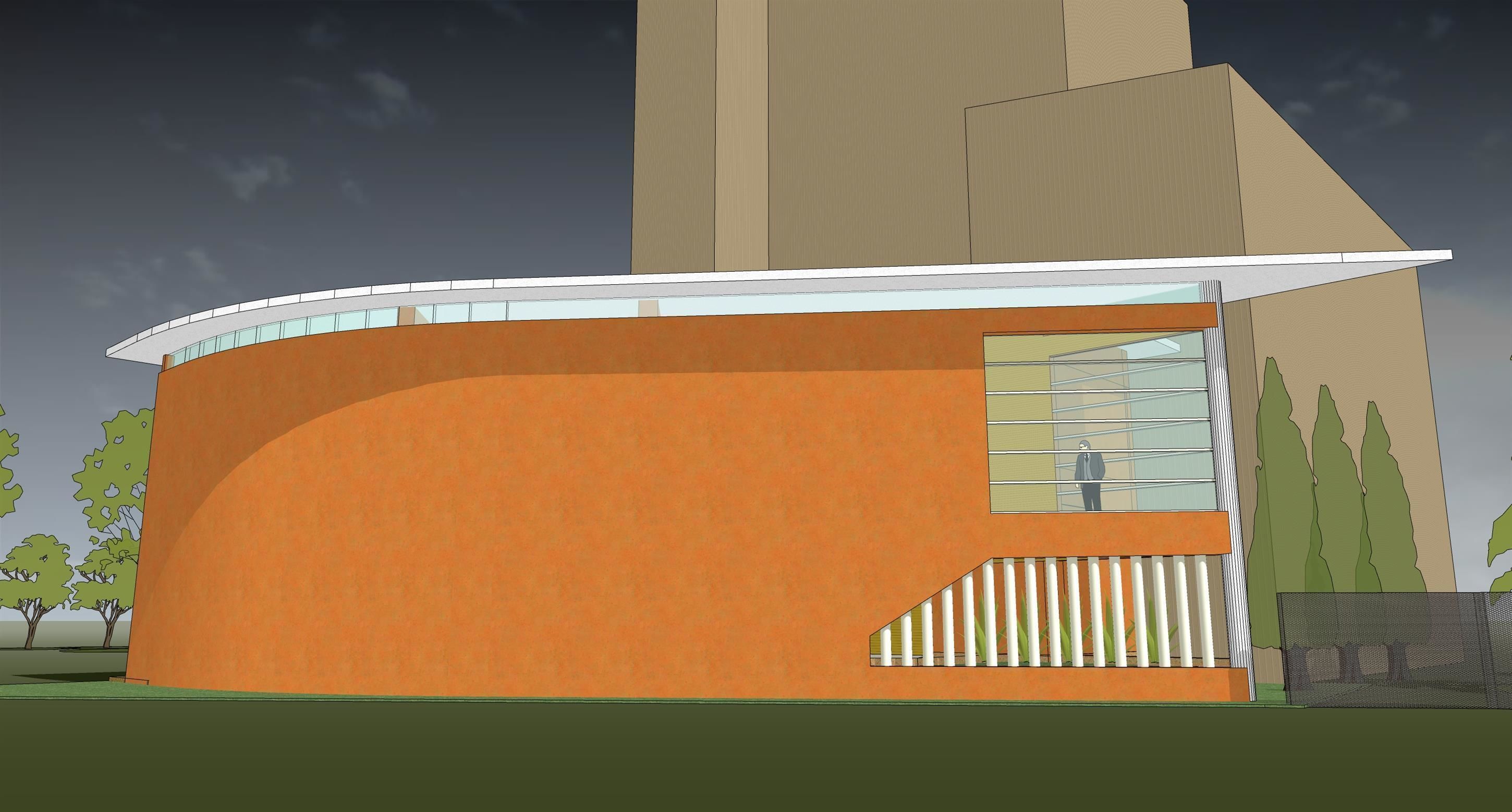 Office with wall facade 3D model_7